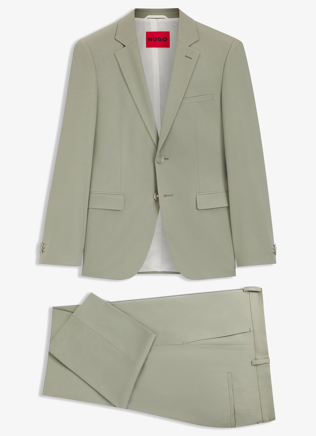 HUGO Arti-Hesten253X slim fit 2-delig pak in wolblend - voorkant 2 light/pastel green-337 / groen