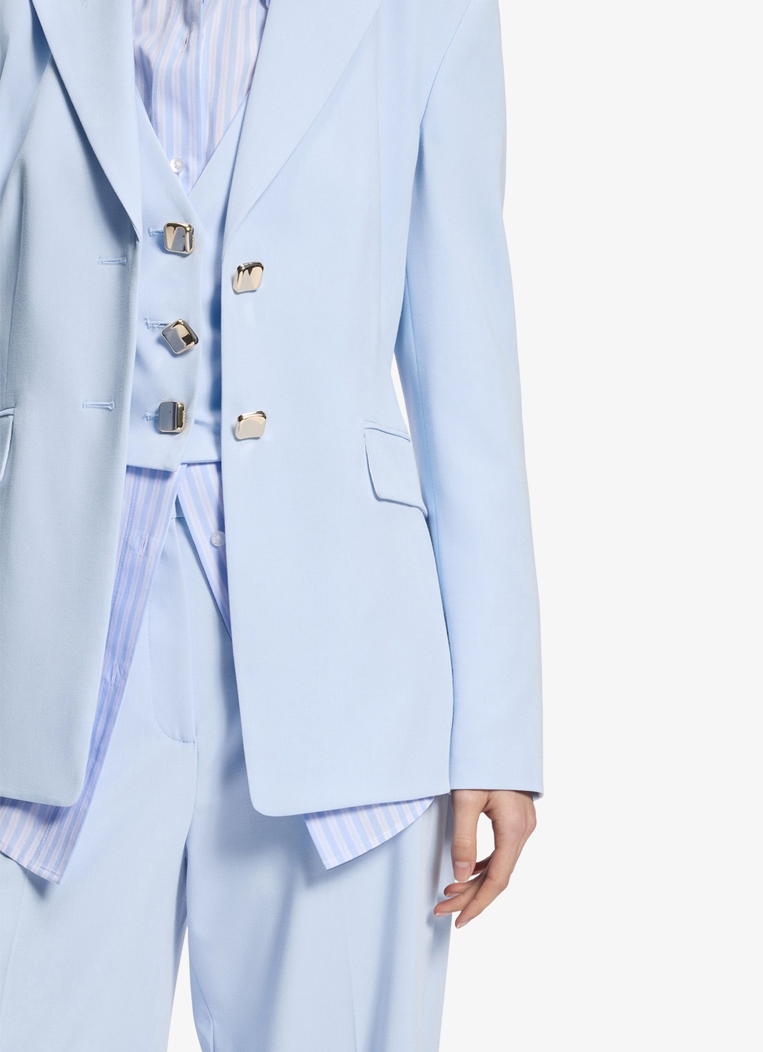 HUGO Asmalla regular fit blazer met klepzakken - detail 6 open blue-476 / blauw