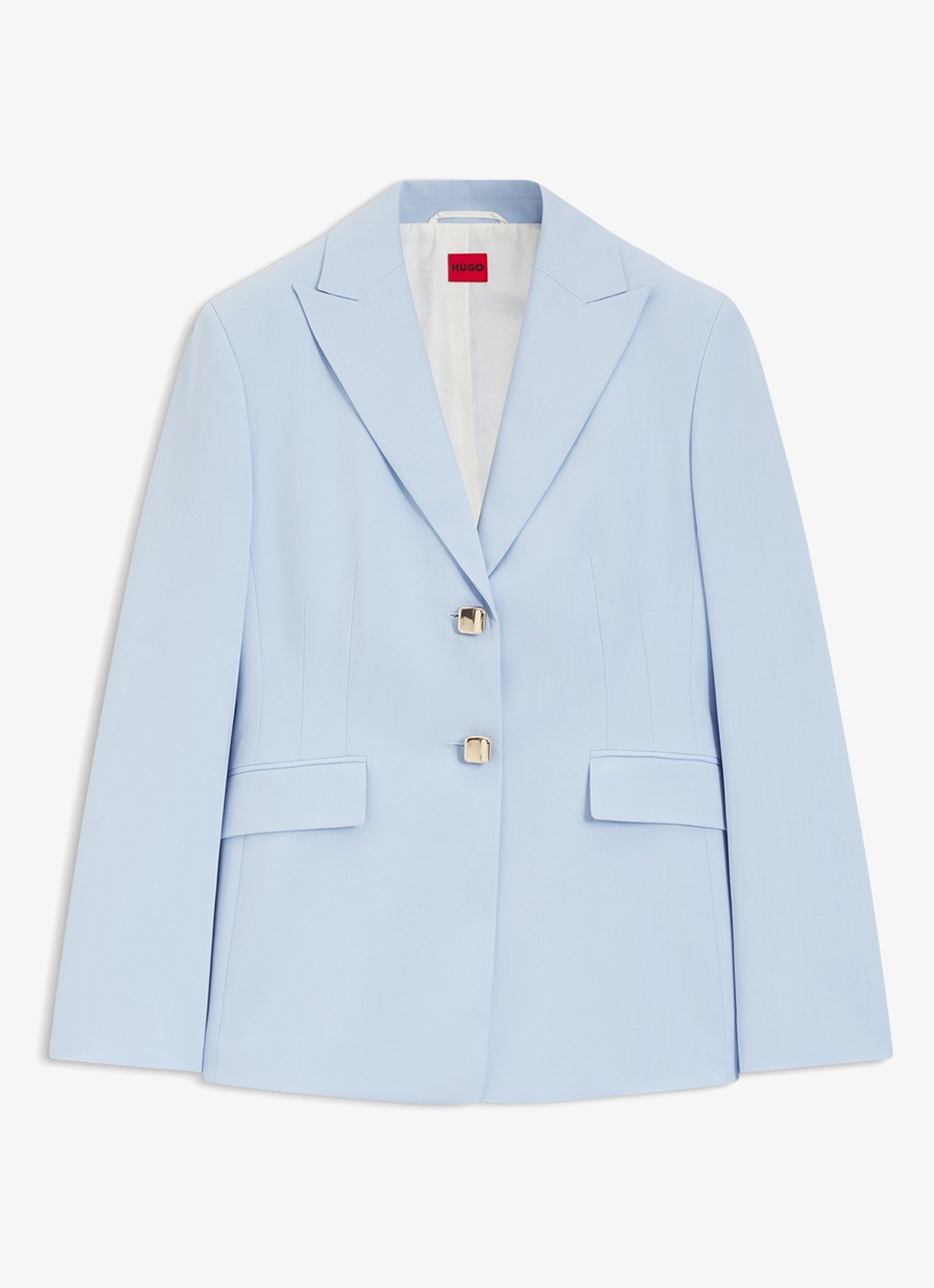 HUGO Asmalla regular fit blazer met klepzakken - voorkant open blue-476 / blauw