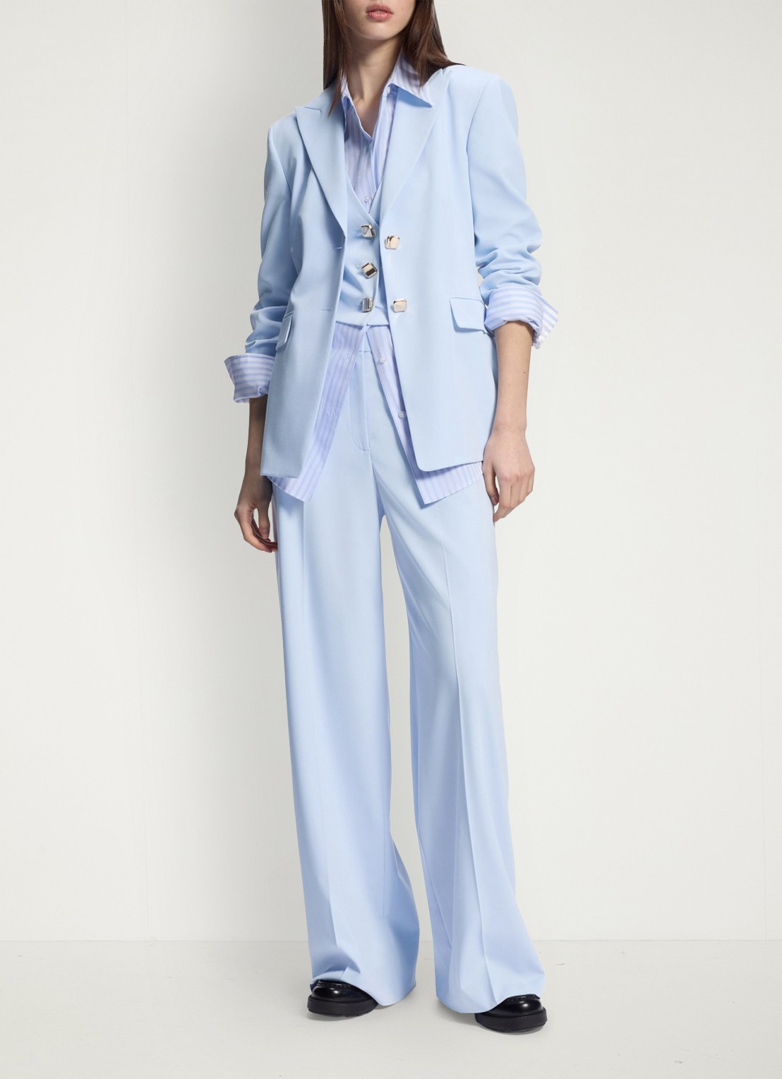HUGO Asmalla regular fit blazer met klepzakken - voorkant 2 open blue-476 / blauw