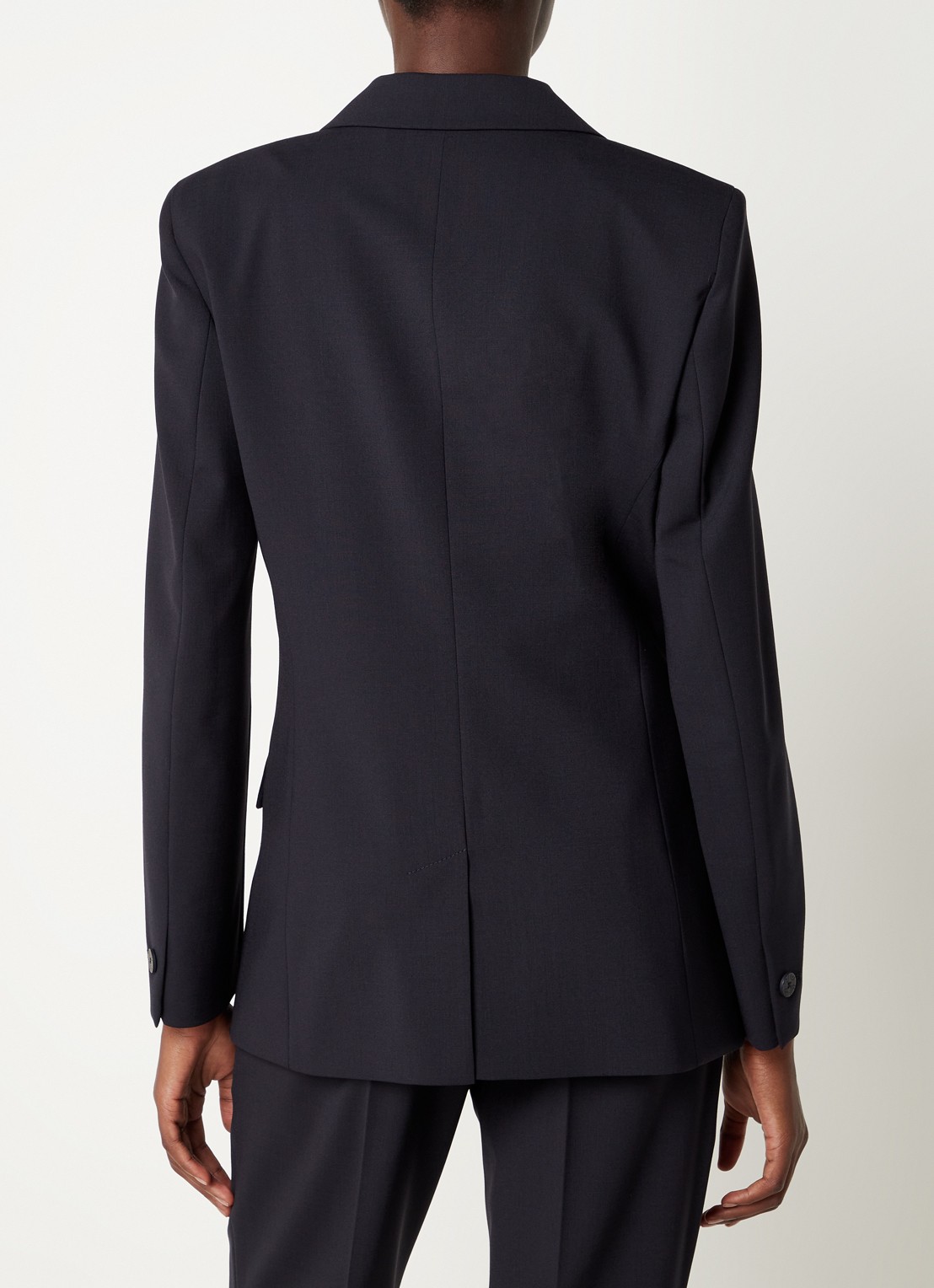 HUGO Atana blazer in wolblend met klepzakken - achterkant 3 donkerblauw