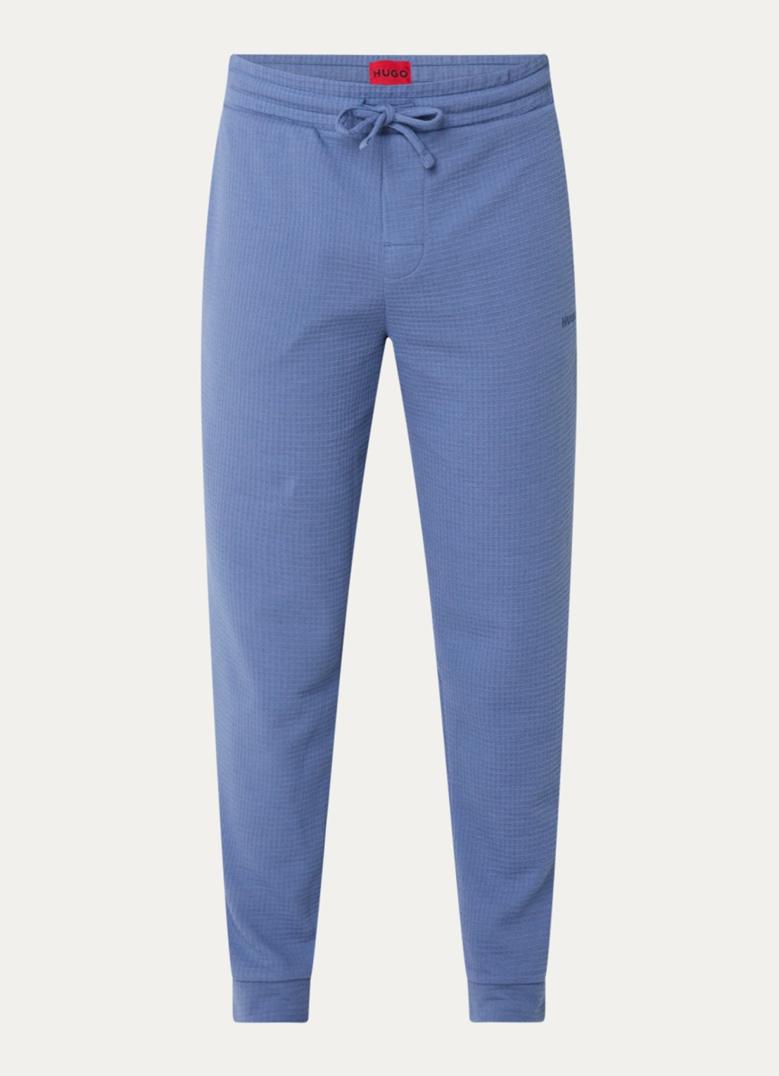 HUGO Austin pyjamabroek met steekzakken - voorkant staalblauw