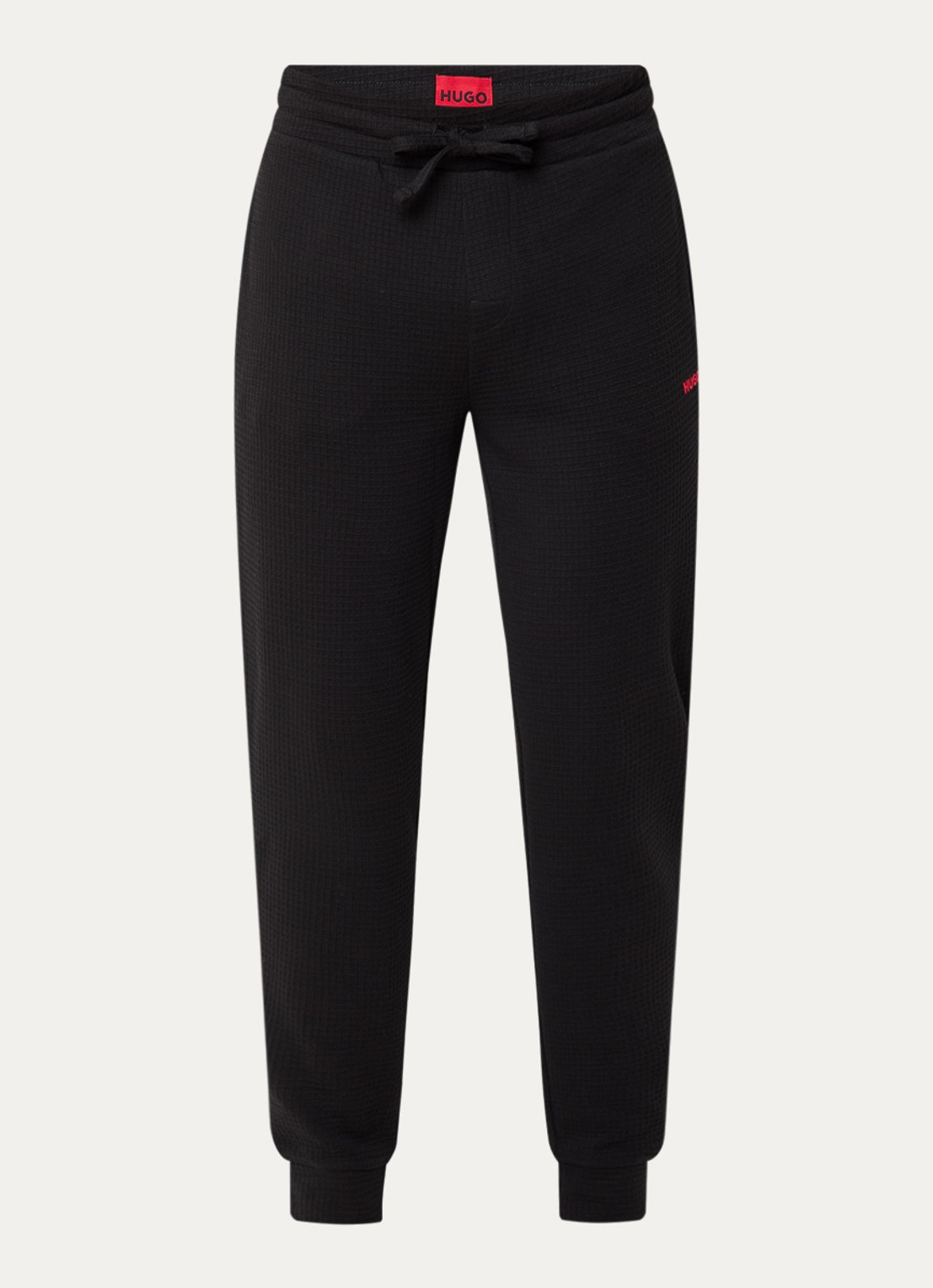 HUGO Austin pyjamabroek met steekzakken - voorkant zwart
