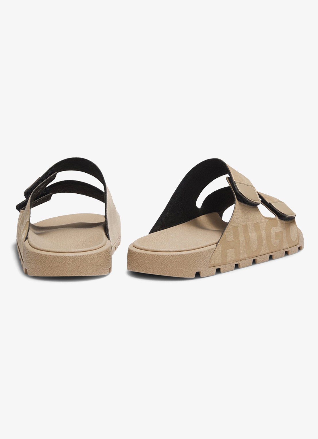 HUGO Badslipper met logo - achterkant 5 beige