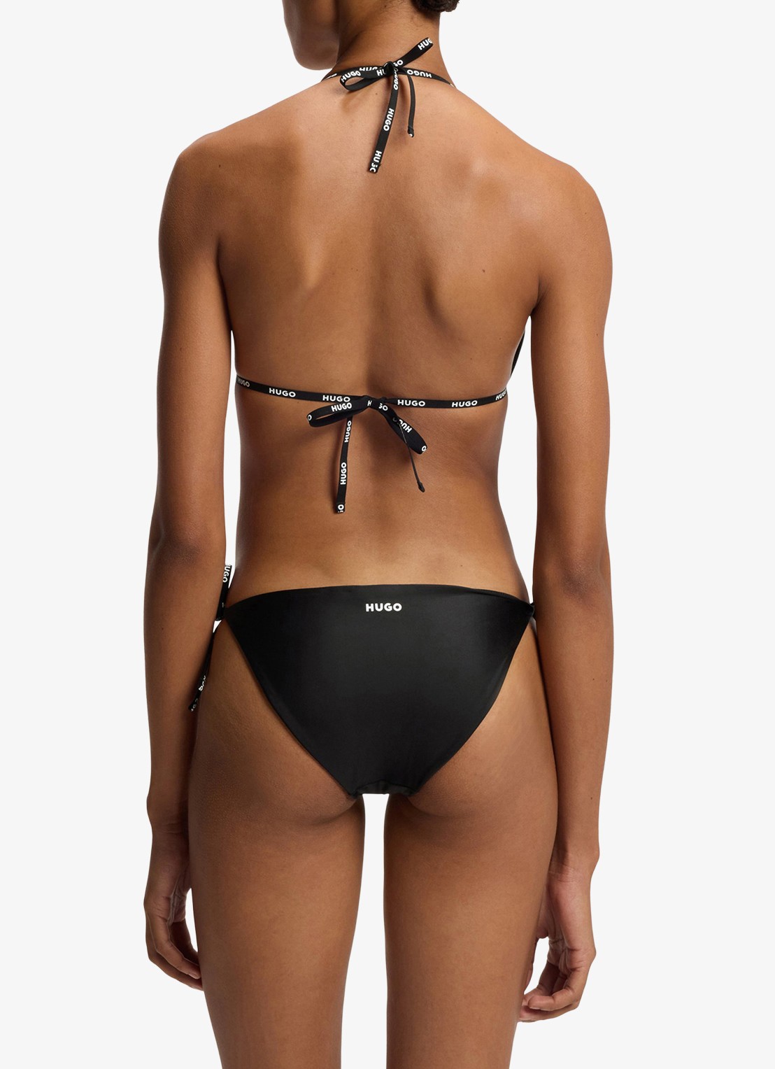 HUGO Bikinislip met logobandjes - achterkant zwart