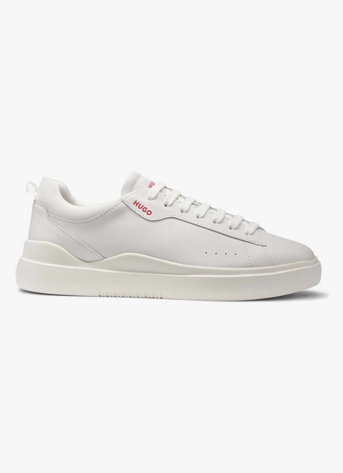 HUGO Blake sneaker van leer  - voorkant 4 gebroken wit