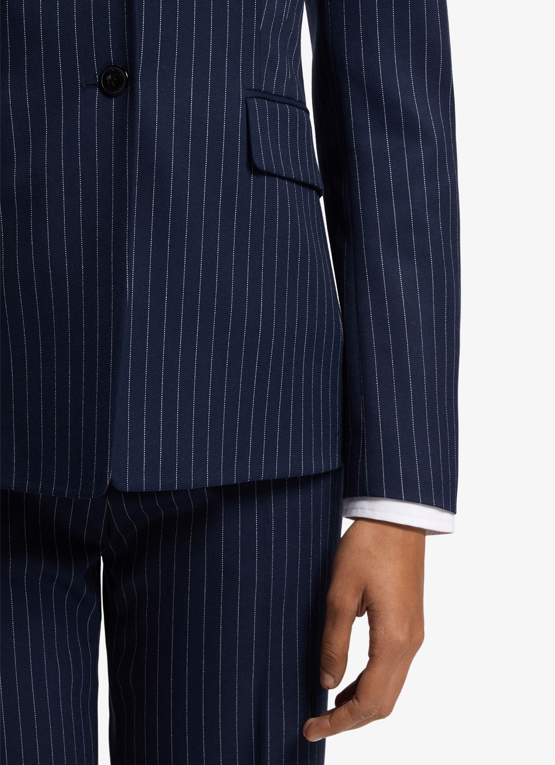 HUGO Blazer met krijtstreep en klepzakken - detail 6 donkerblauw