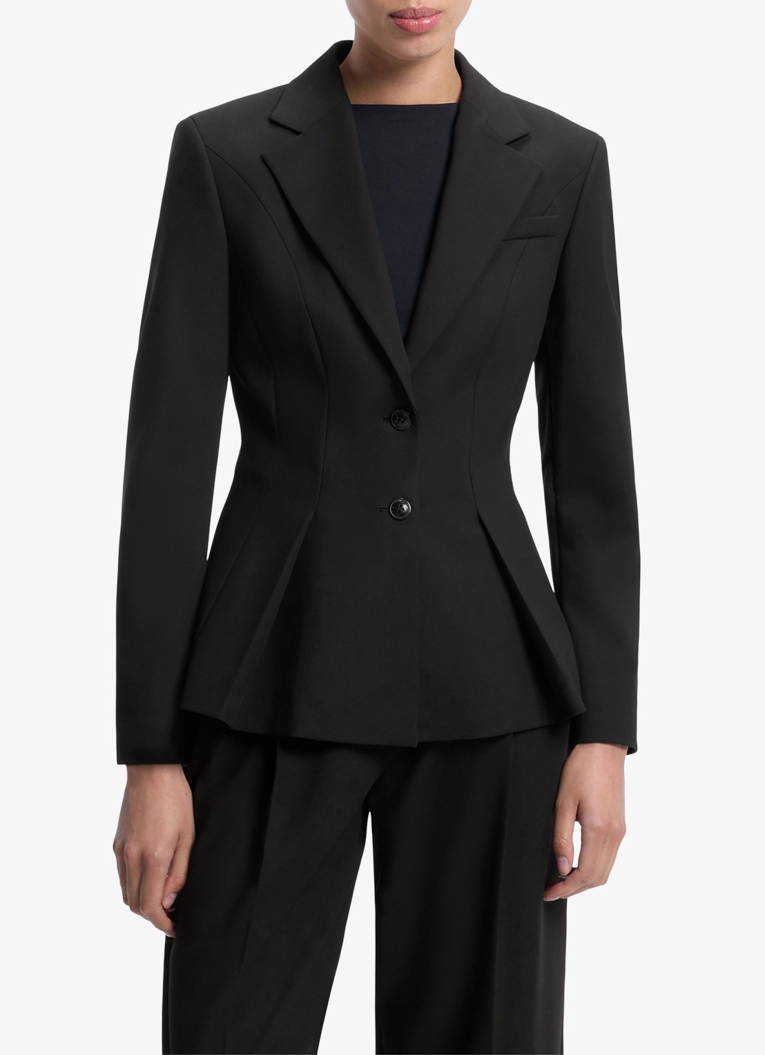 HUGO Blazer met peplum zoom  - detail zwart