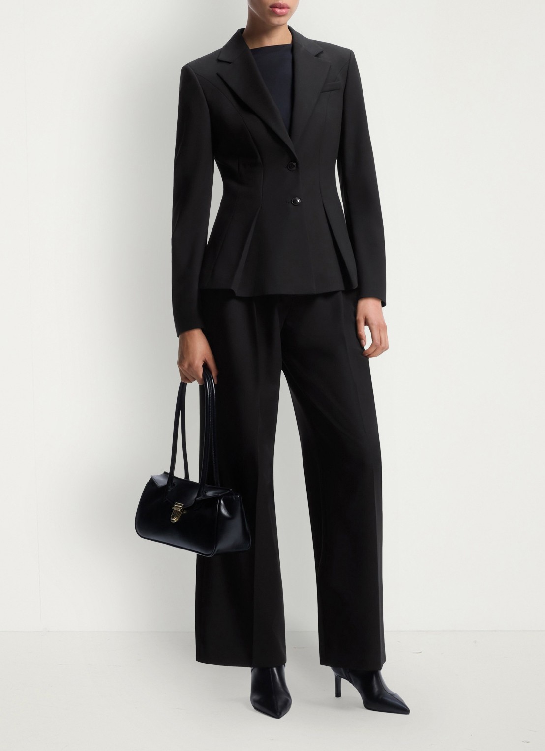 HUGO Blazer met peplum zoom  - voorkant 6 zwart