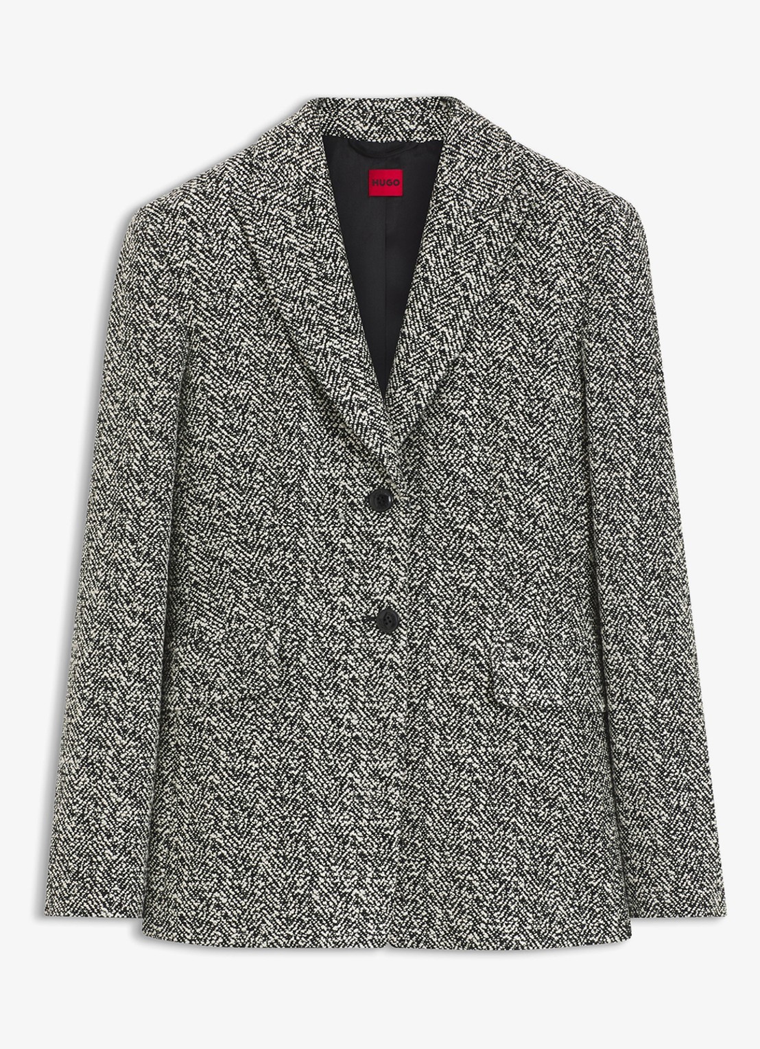 HUGO Blazer met visgraat dessin - voorkant open miscellaneous-968 / wit