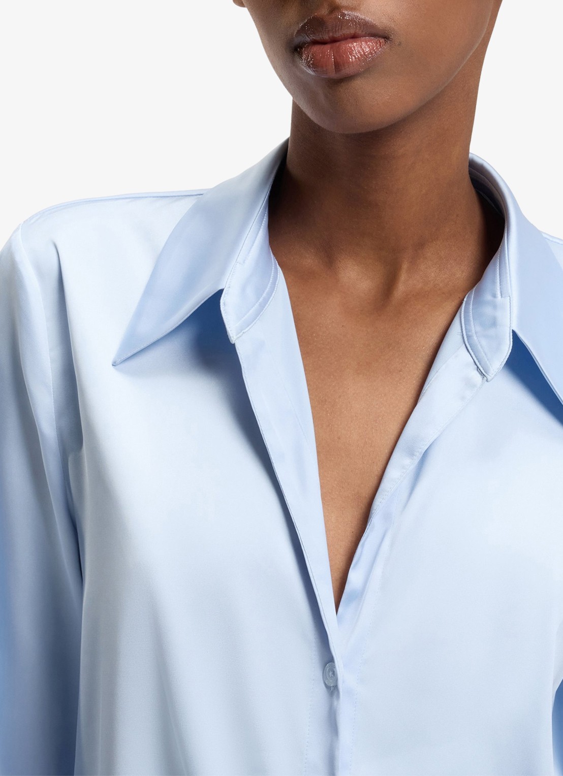 HUGO Blouse met geknoopt detail - detail 7 open blue-476 / blauw