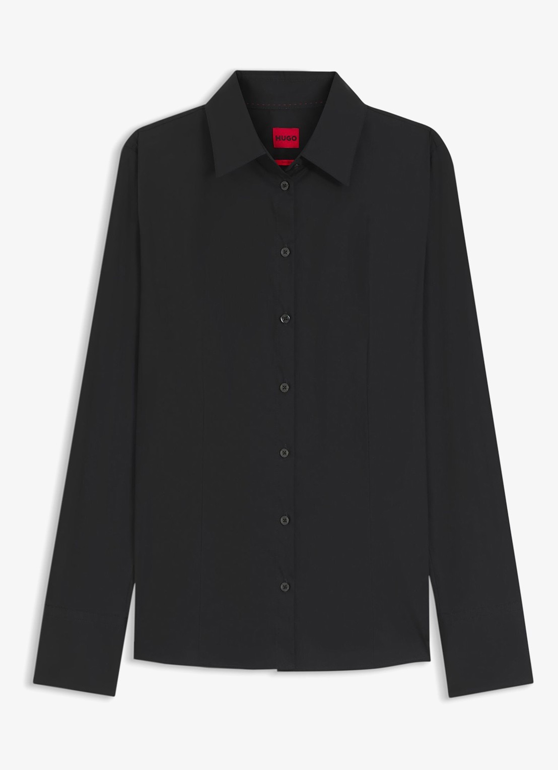 HUGO Blouse met kraag - voorkant zwart