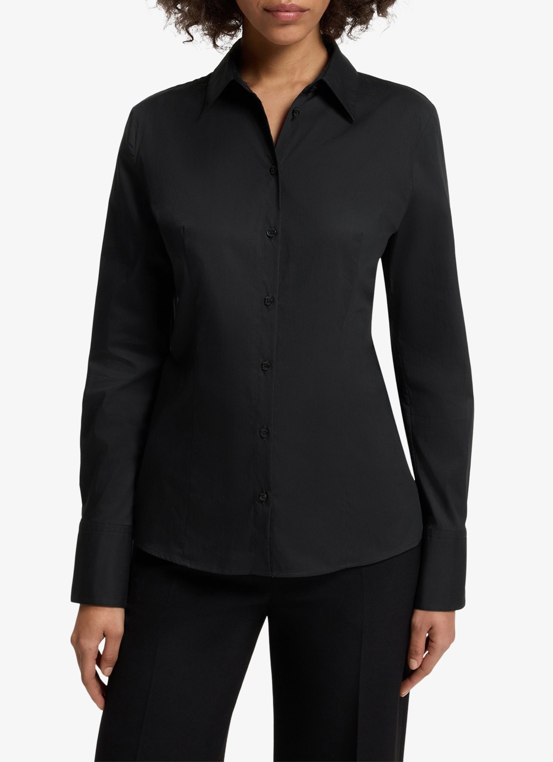 HUGO Blouse met kraag - detail 3 zwart