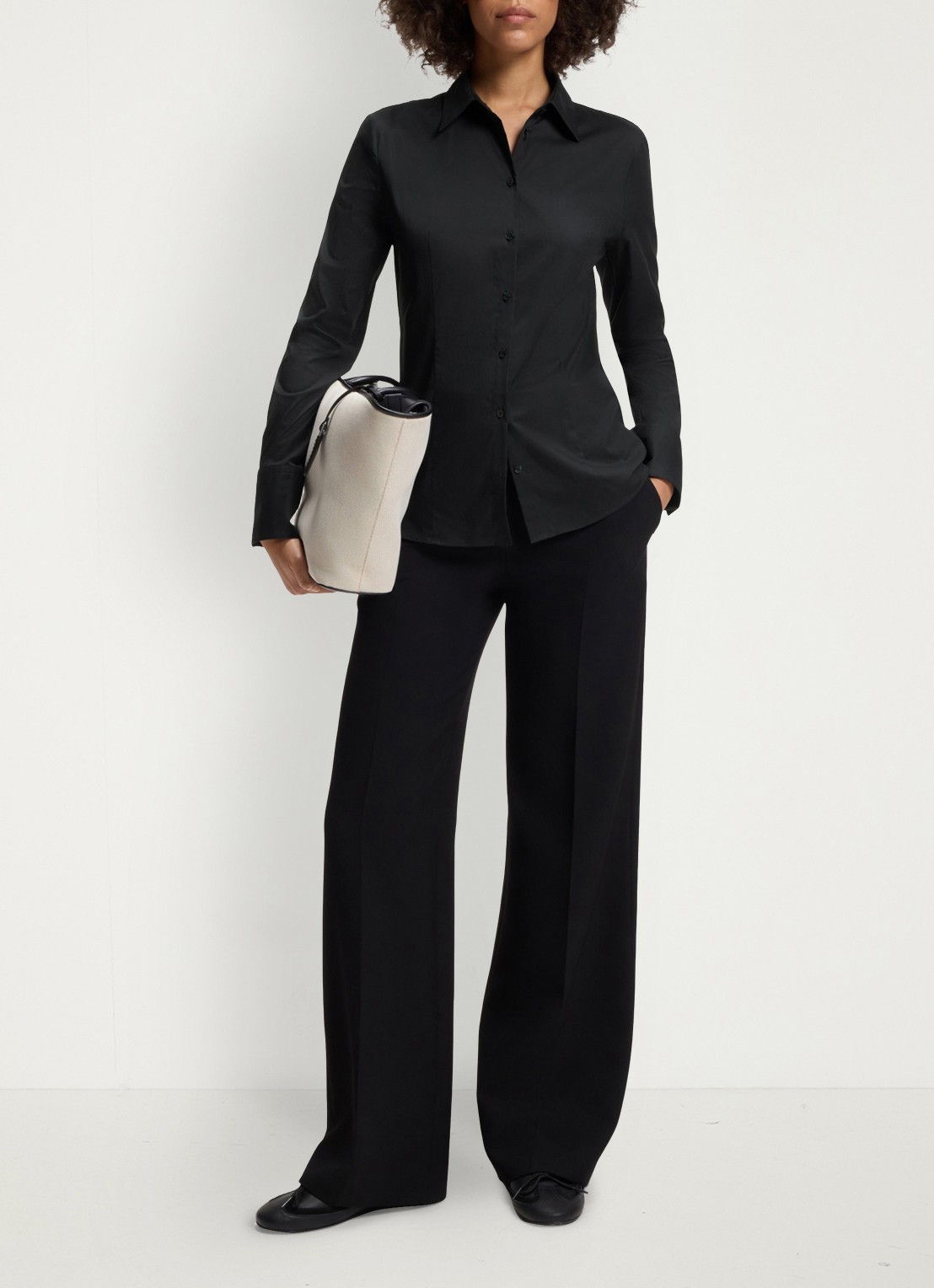 HUGO Blouse met kraag - voorkant 2 zwart