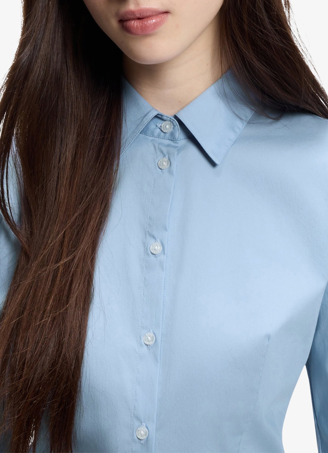 HUGO Blouse met kraag - detail 3 lichtblauw