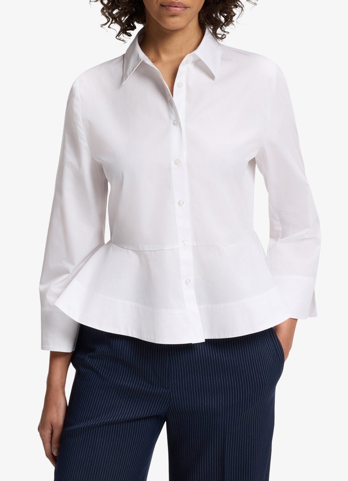 HUGO Blouse met peplum - detail 3 wit