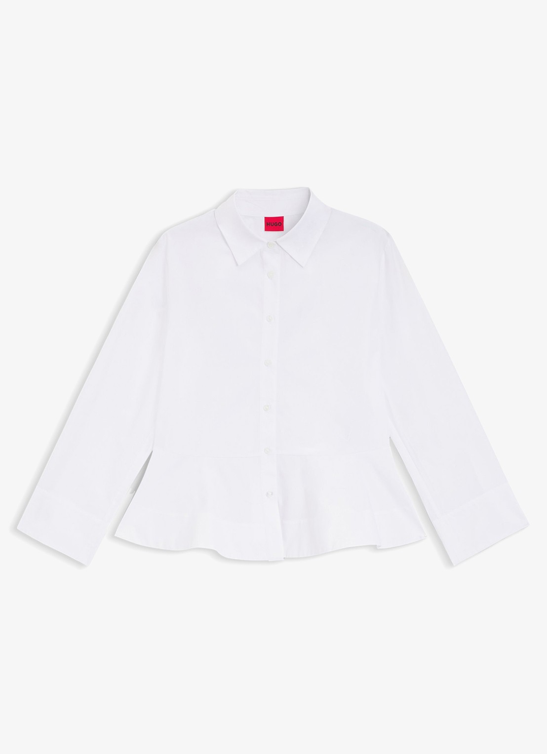 HUGO Blouse met peplum - voorkant wit