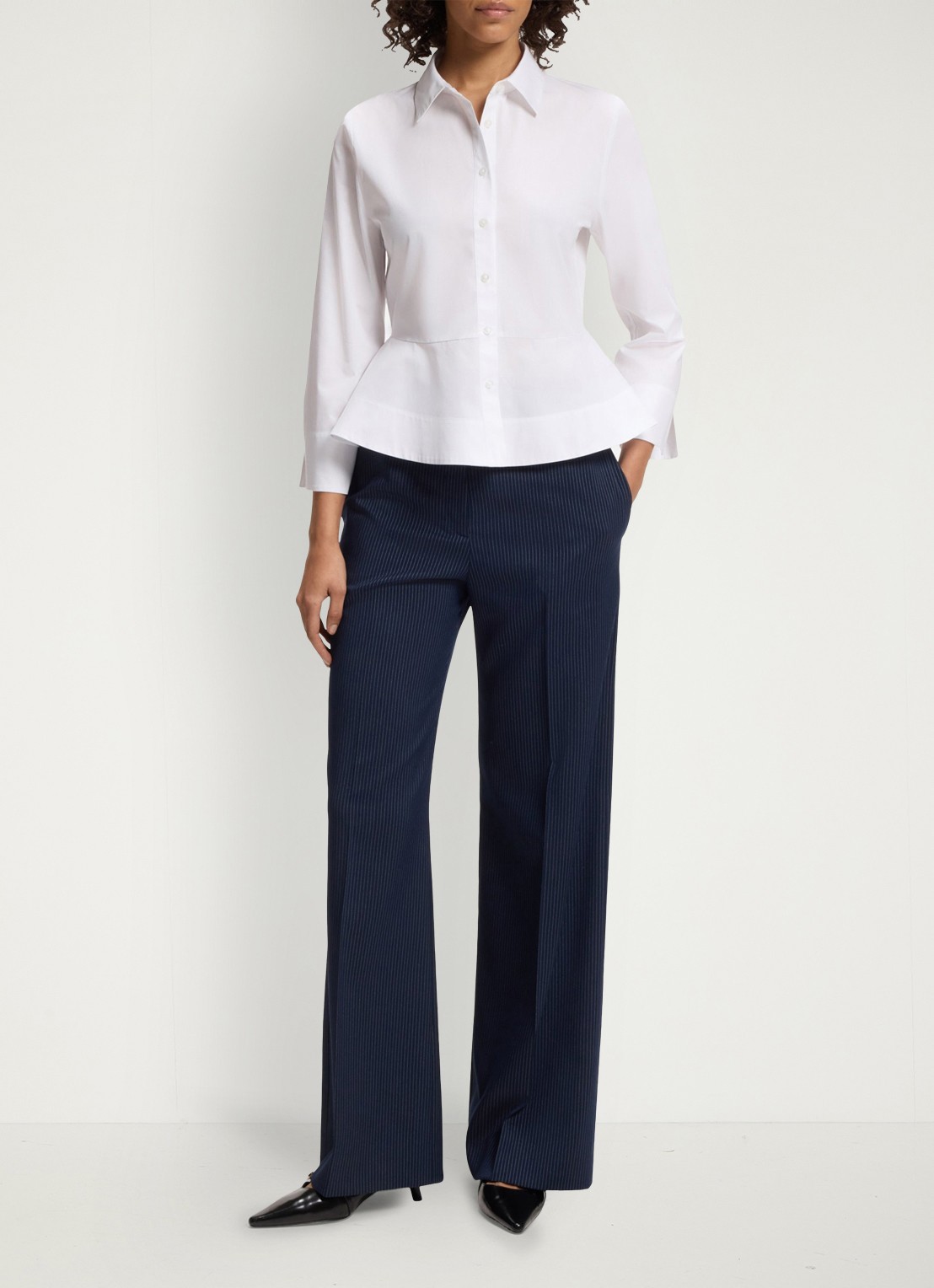HUGO Blouse met peplum - voorkant 2 wit