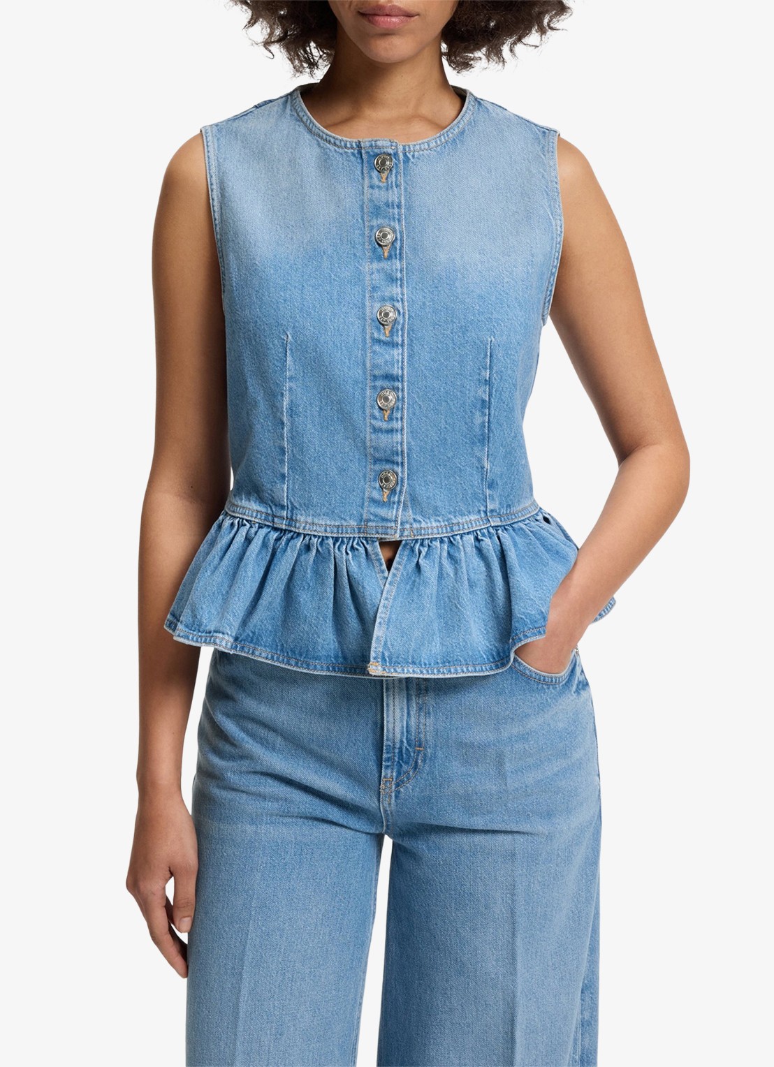 HUGO Blouse met peplum - detail 4 jeans