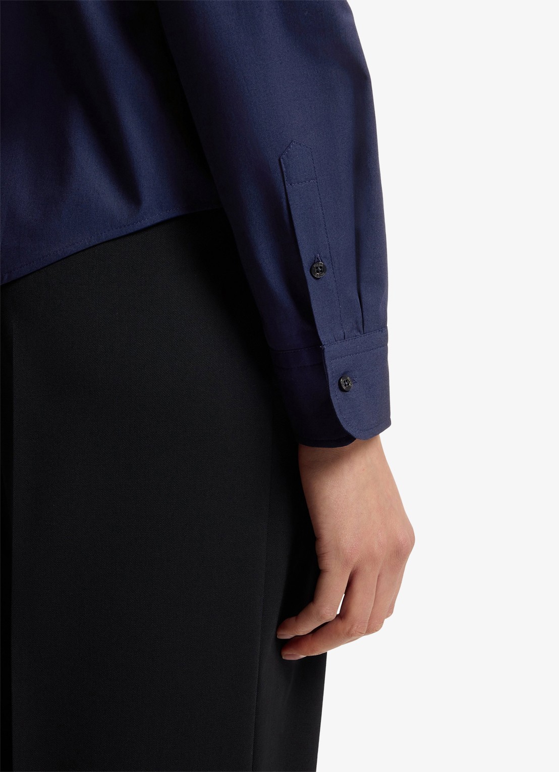HUGO Blouse van katoen - detail 6 donkerblauw