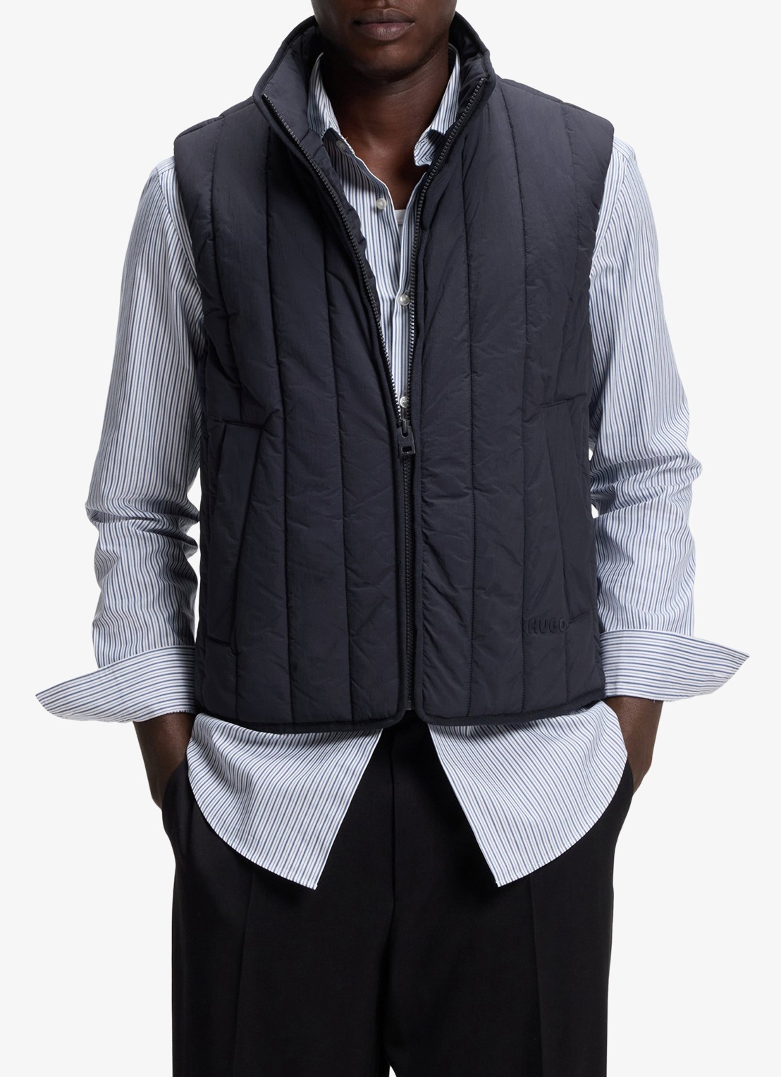 HUGO Bodywarmer met steekzakken - detail 4 donkerblauw
