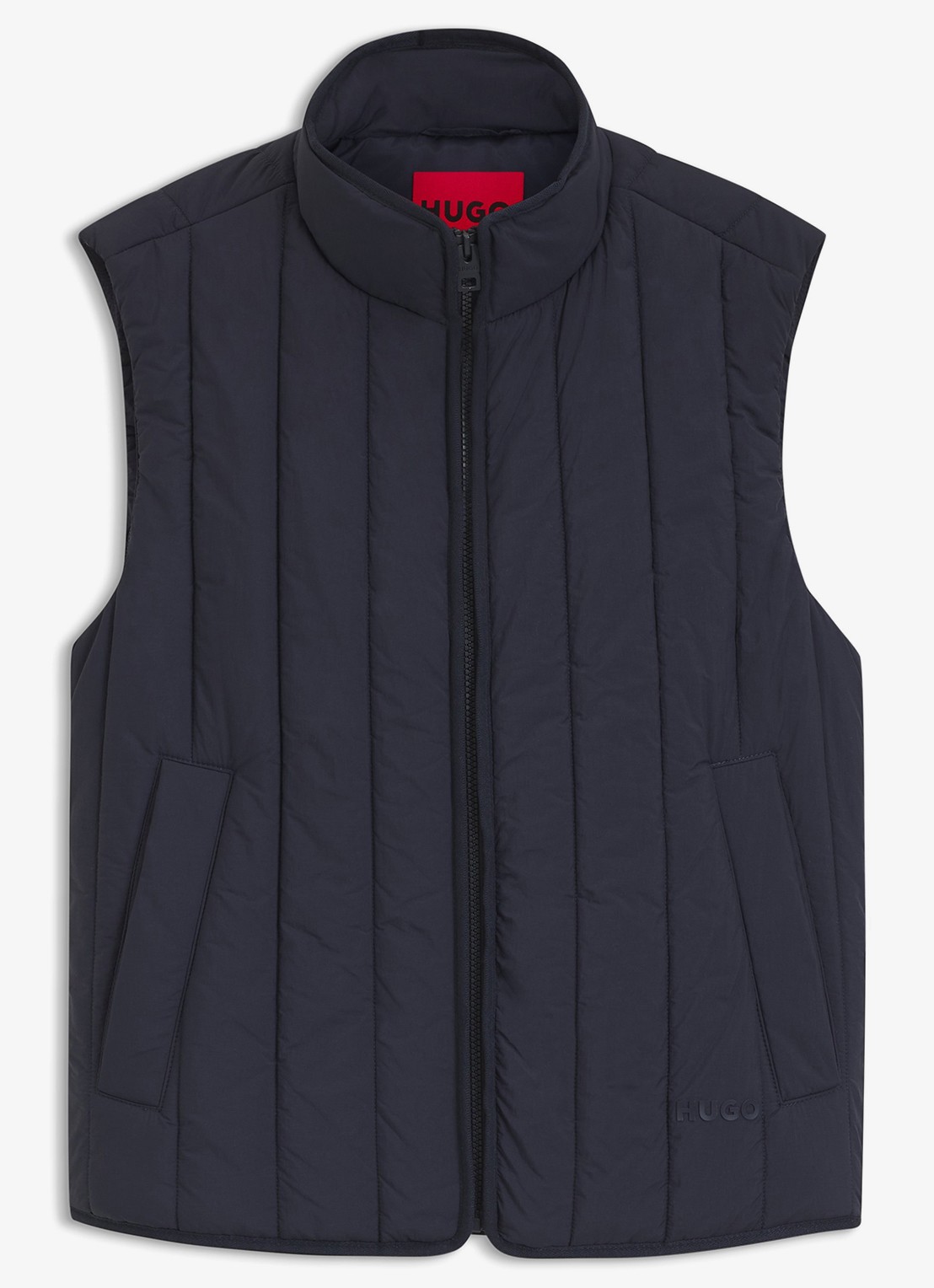HUGO Bodywarmer met steekzakken - voorkant donkerblauw
