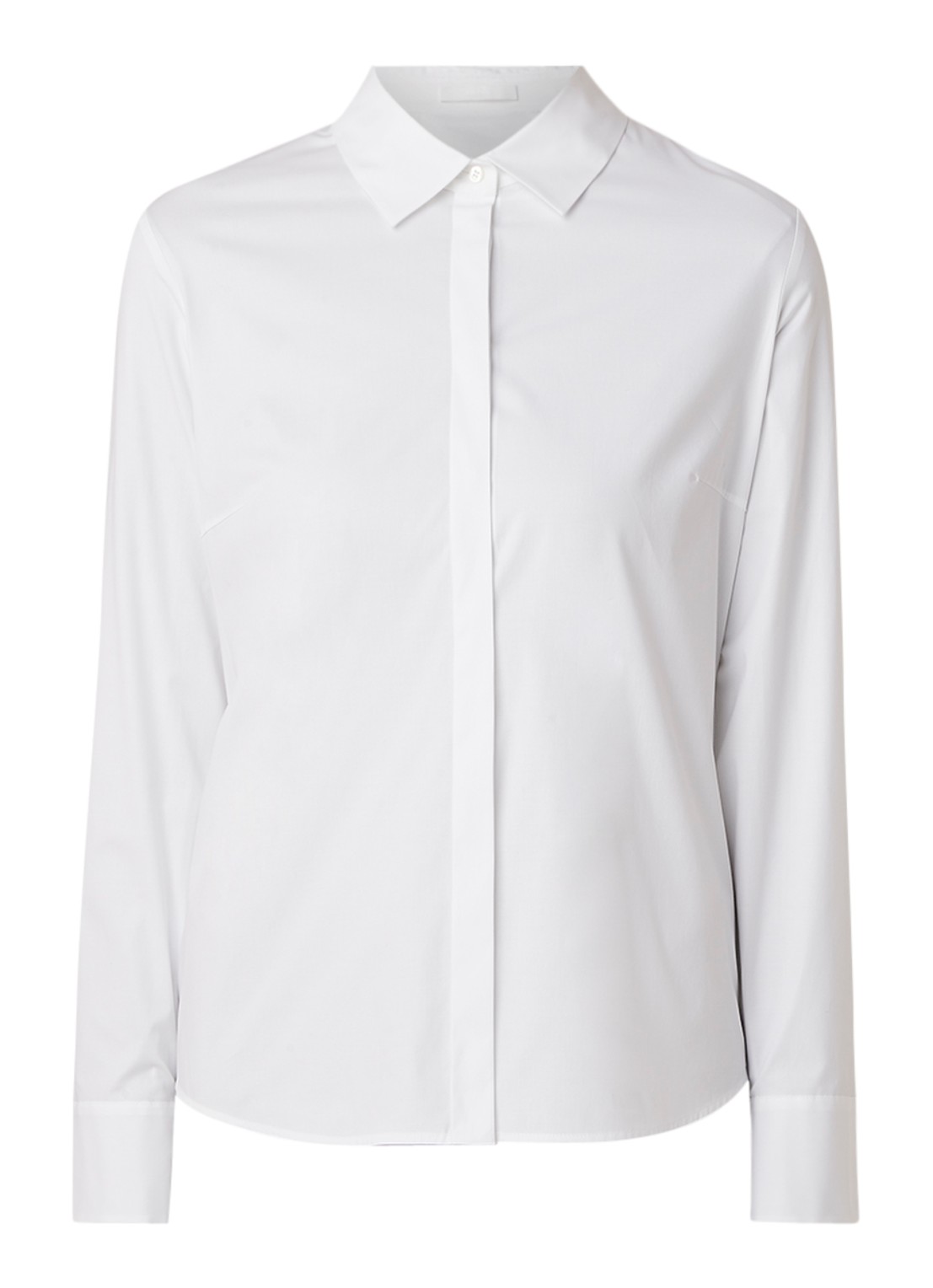HUGO BOSS Bane blouse van katoen - voorkant 3 wit