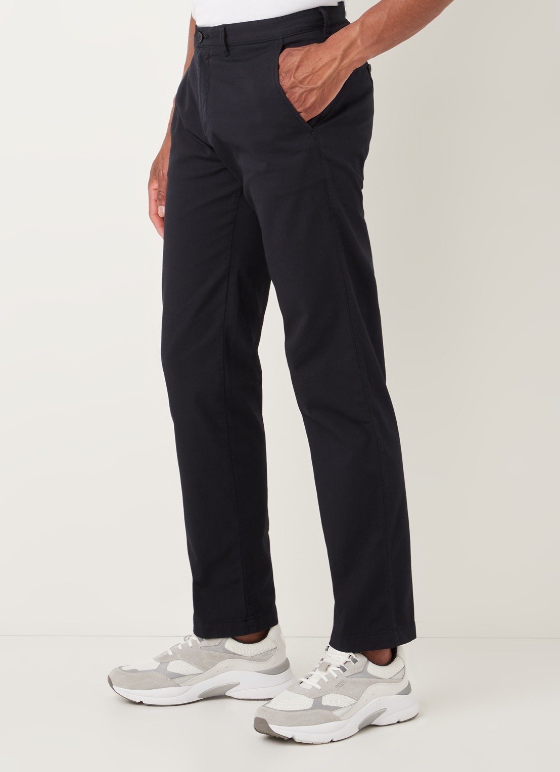 HUGO BOSS Crigan3-D Straight fit chino met stretch - detail 2 donkerblauw