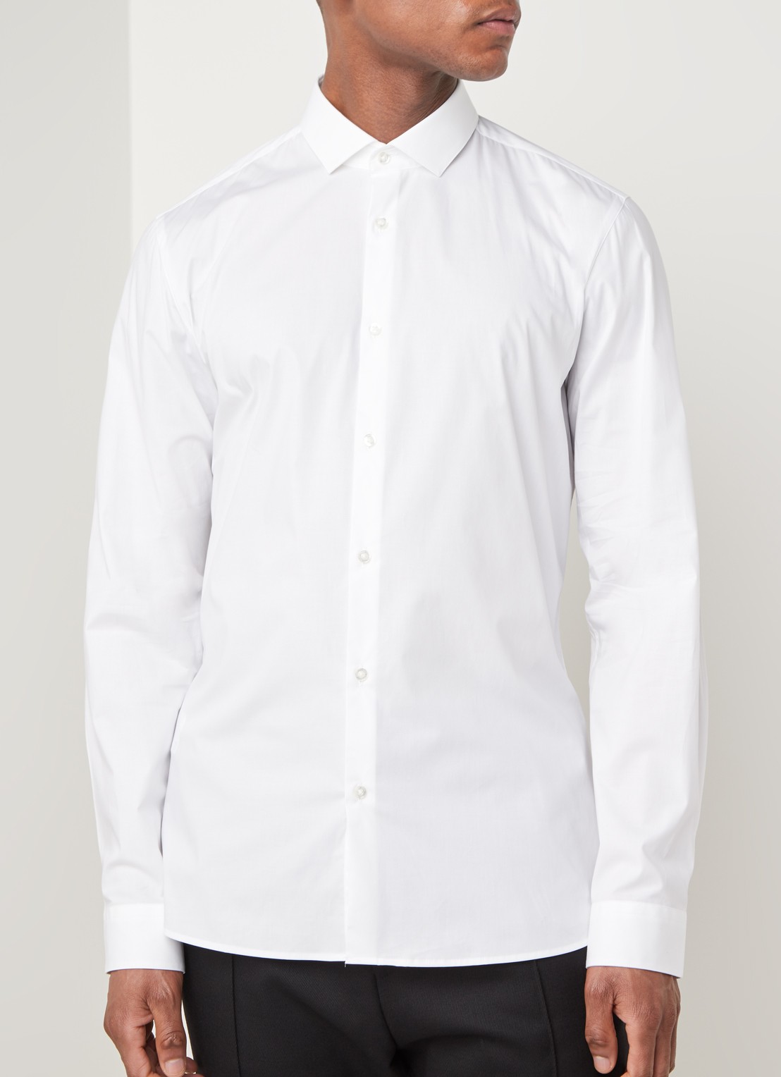 HUGO BOSS Erondo Extra slim fit overhemd met stretch - detail wit