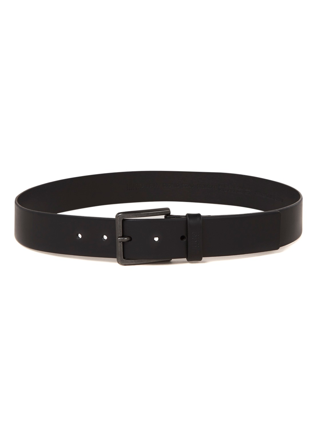 HUGO BOSS Gionio riem van leer  - voorkant 2 zwart