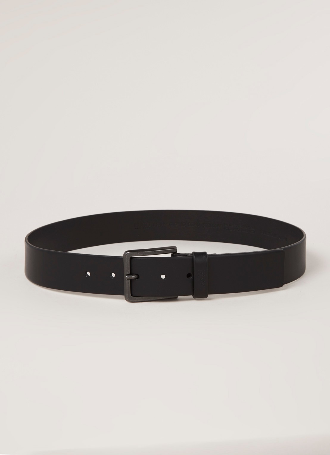 HUGO BOSS Gionio riem van leer  - voorkant 3 zwart