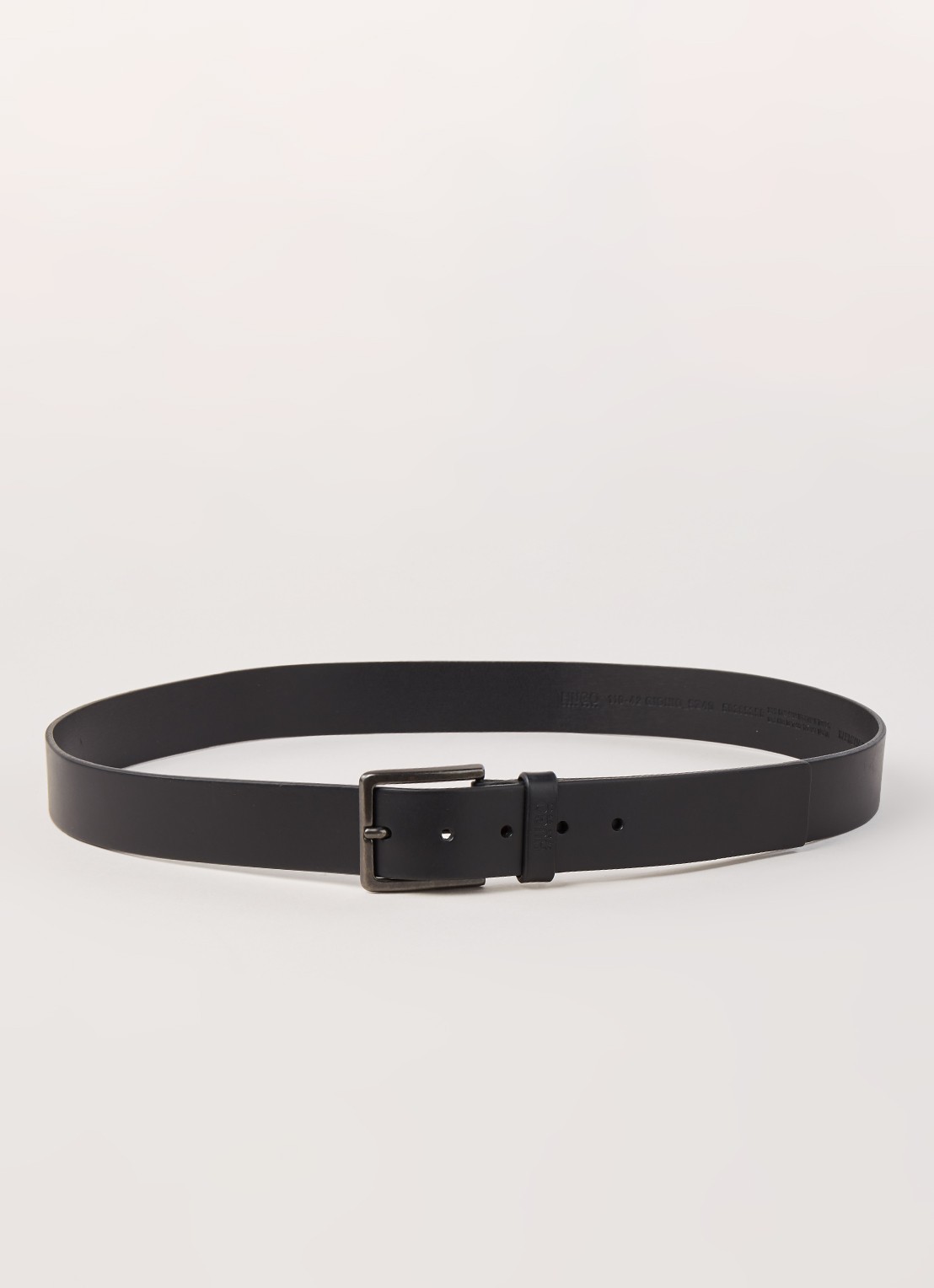 HUGO BOSS Gionio riem van leer  - voorkant 2 zwart