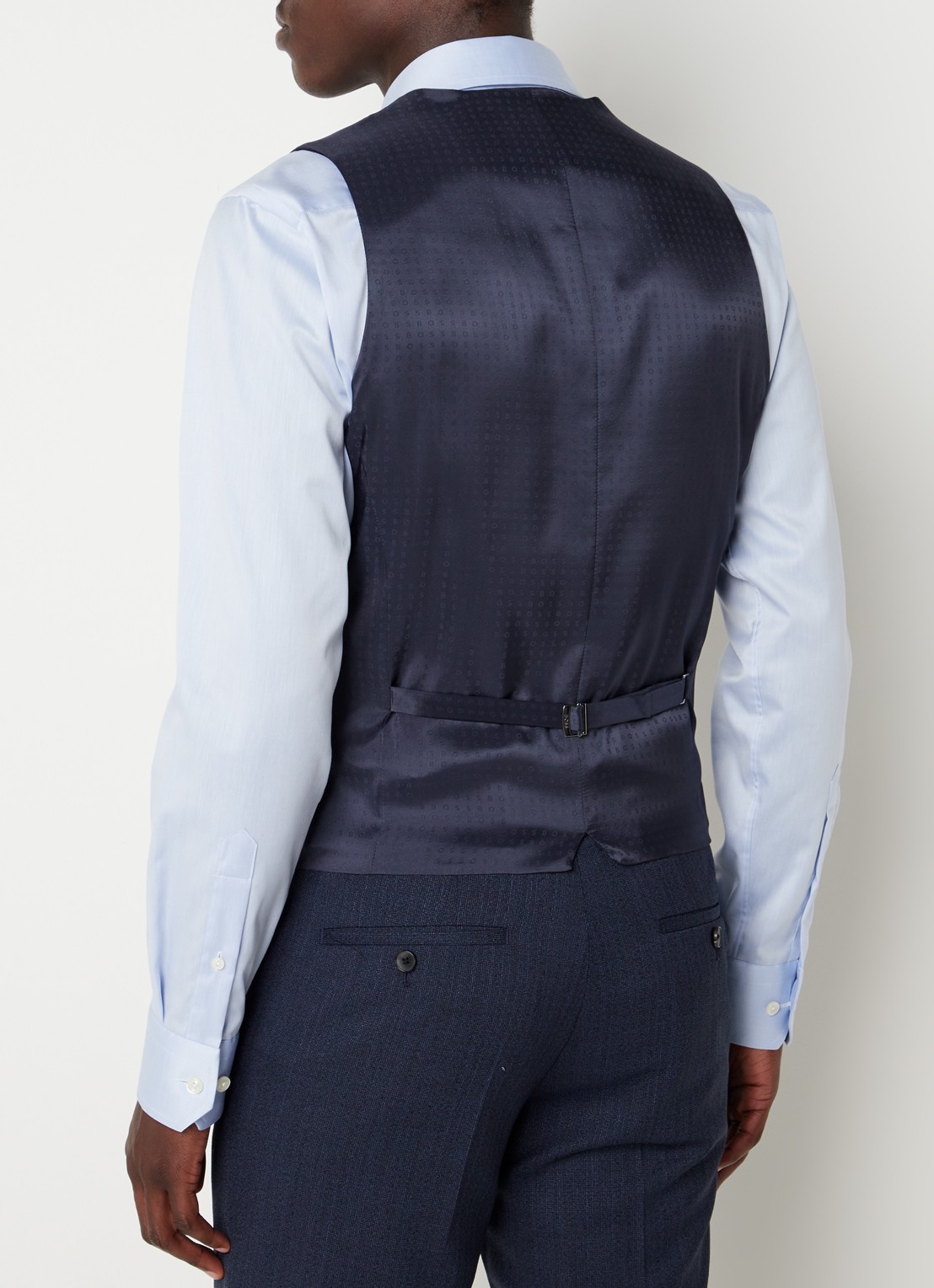 HUGO BOSS H-Huge slim fit 3-delig pak van wol met klepzakken  - detail 5 donkerblauw