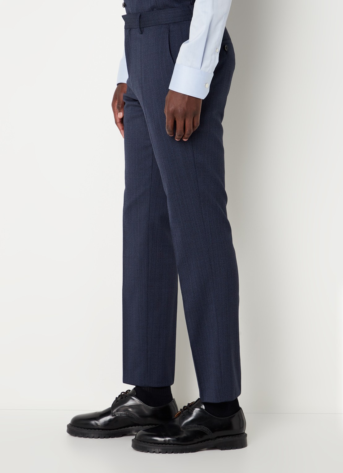 HUGO BOSS H-Huge slim fit 3-delig pak van wol met klepzakken  - detail 8 donkerblauw