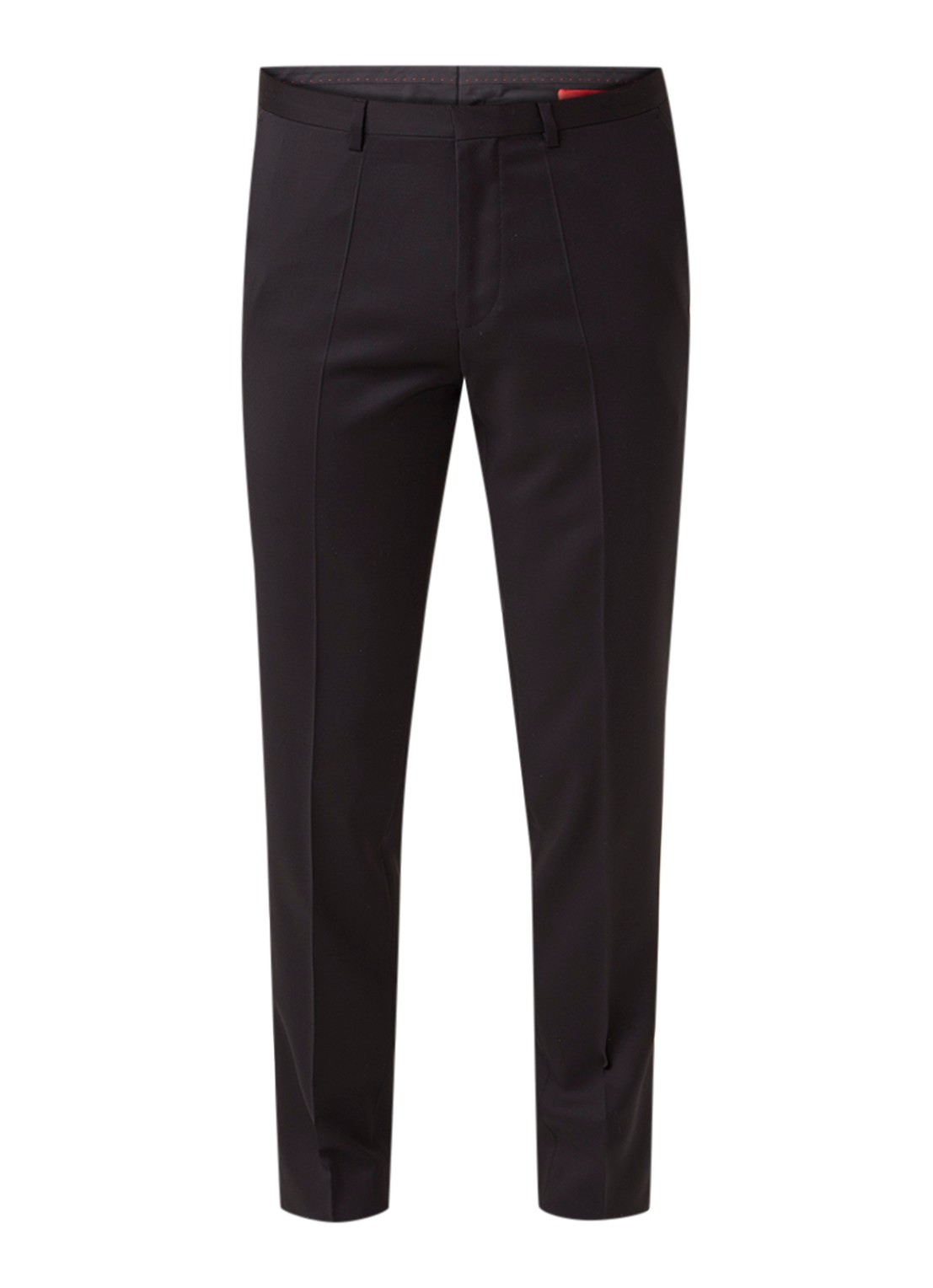HUGO BOSS Henford slim fit pantalon met persplooi - voorkant zwart
