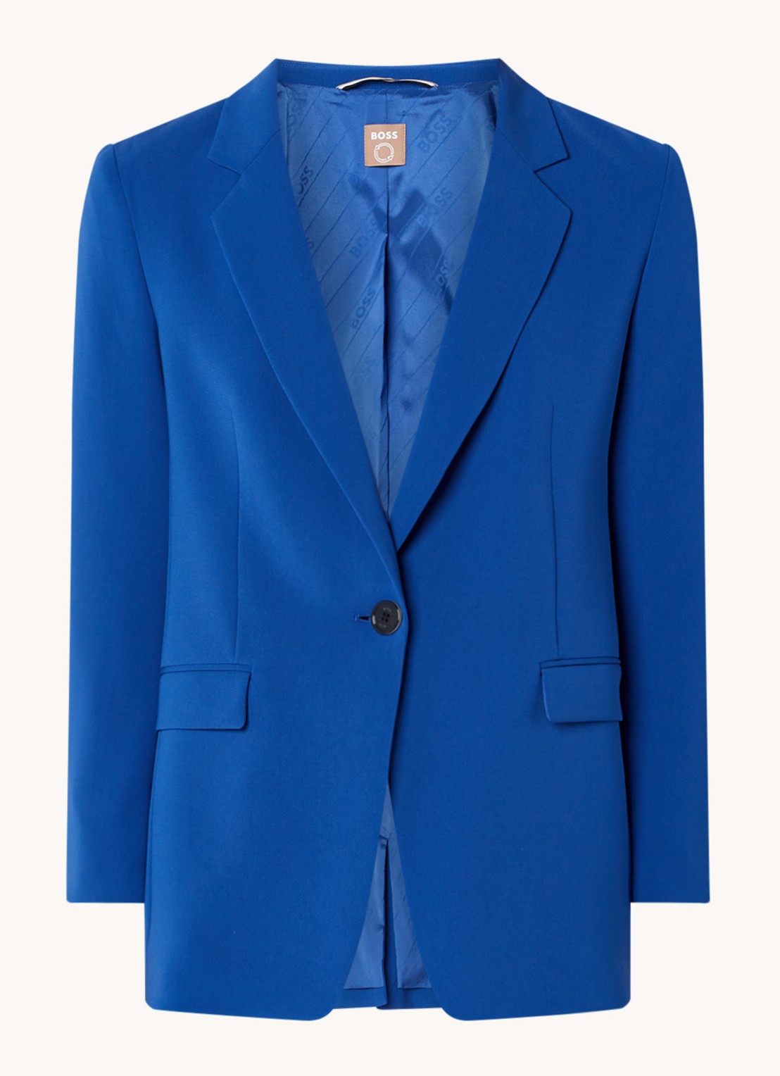 HUGO BOSS Jocalua blazer met klepzakken - voorkant kobaltblauw