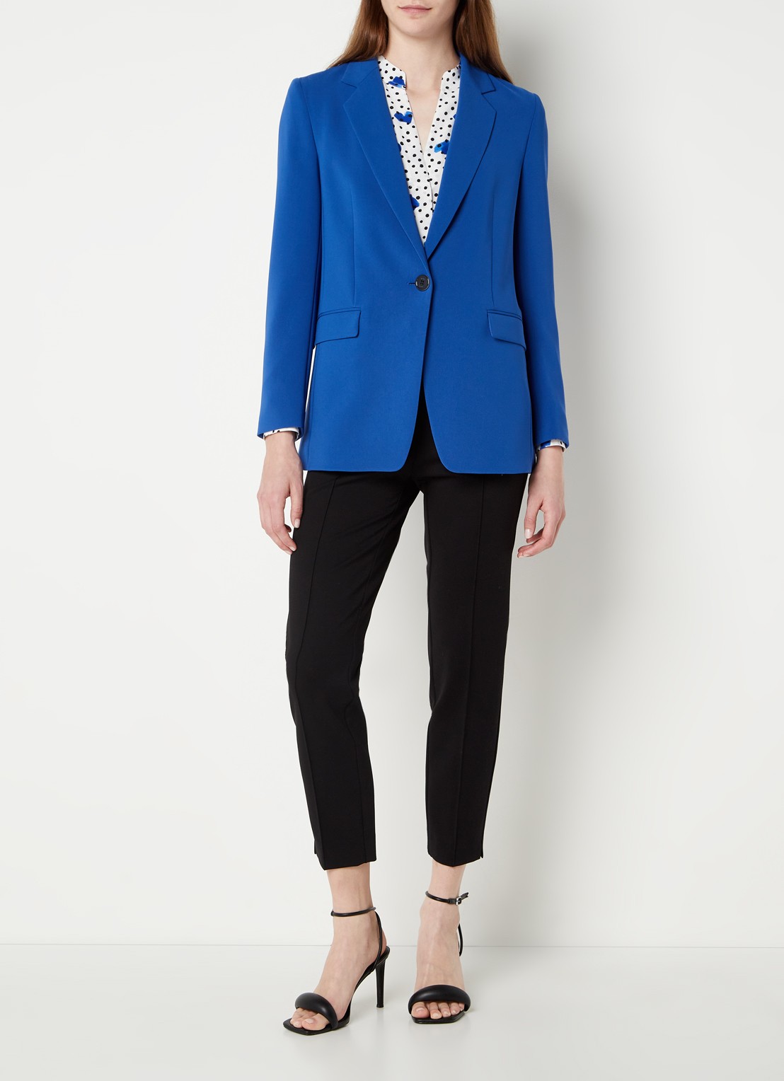 HUGO BOSS Jocalua blazer met klepzakken - voorkant 2 kobaltblauw
