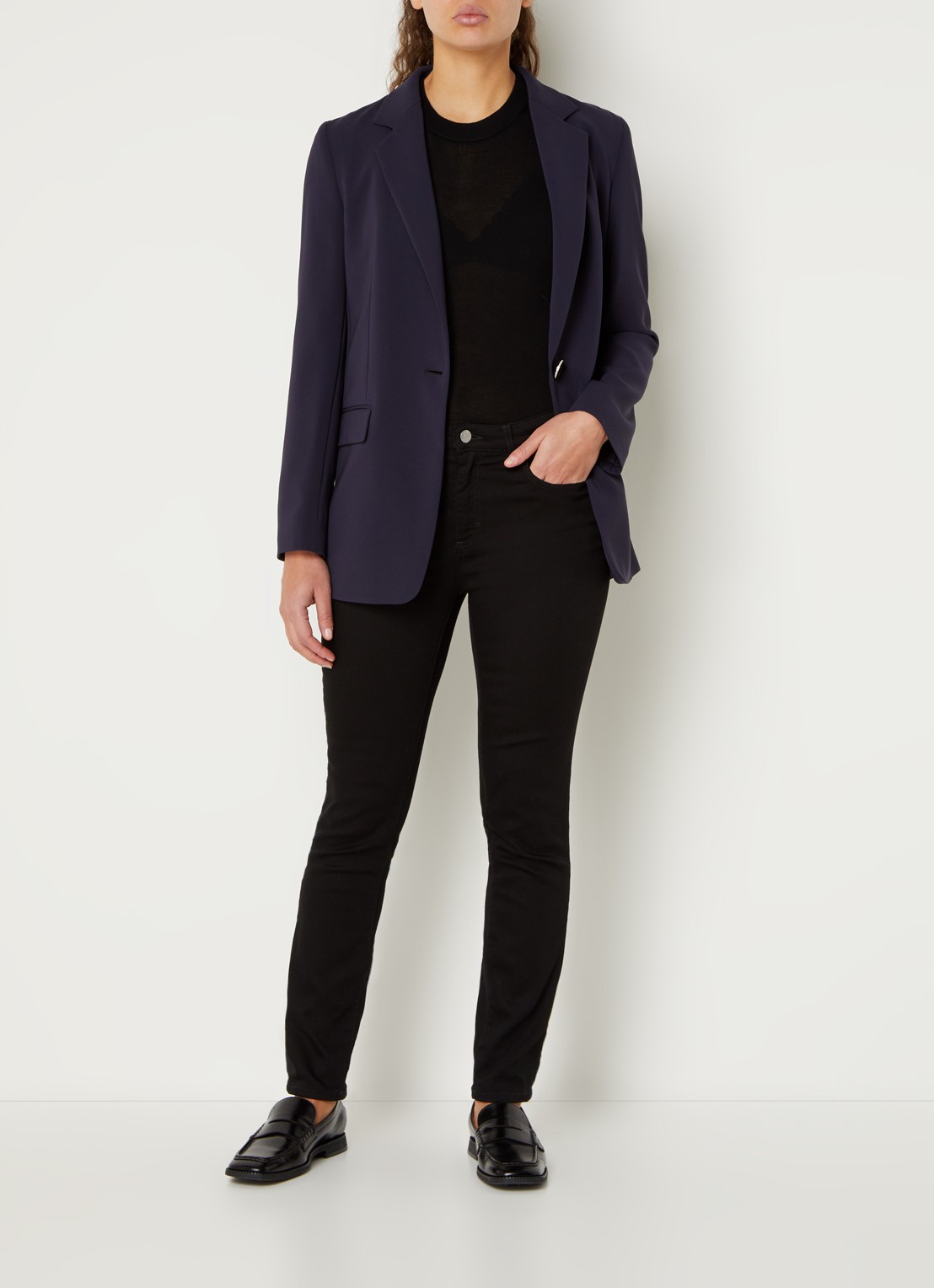 HUGO BOSS Jocalua blazer met klepzakken - voorkant 2 donkerblauw
