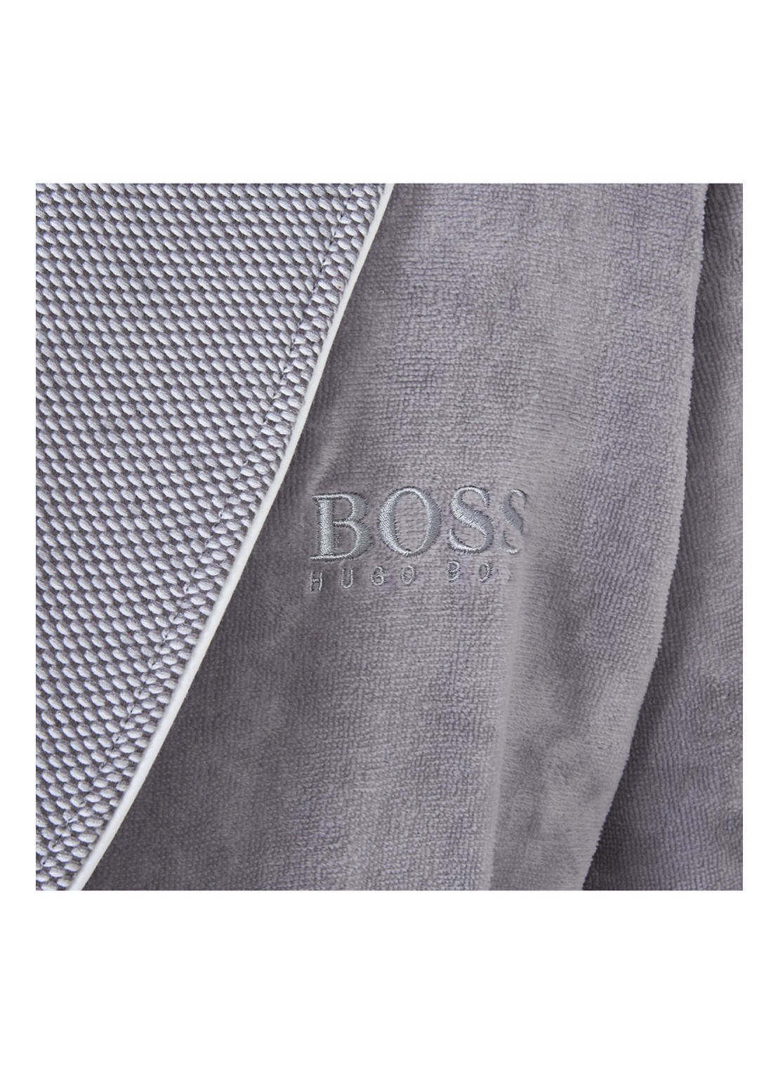HUGO BOSS LORD badjas van katoen - detail 3 grijs
