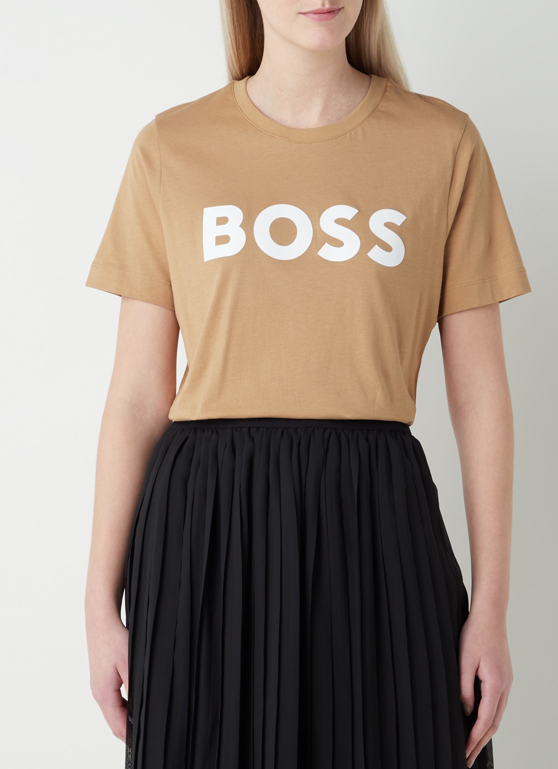 HUGO BOSS nte T-shirt met logoprint - detail 6 camel