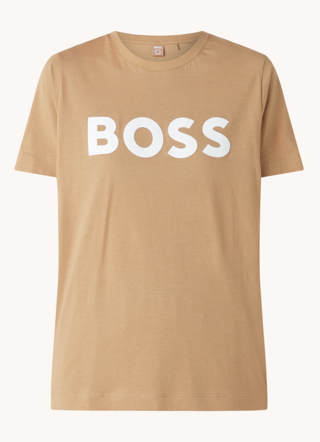 HUGO BOSS nte T-shirt met logoprint - voorkant 3 camel