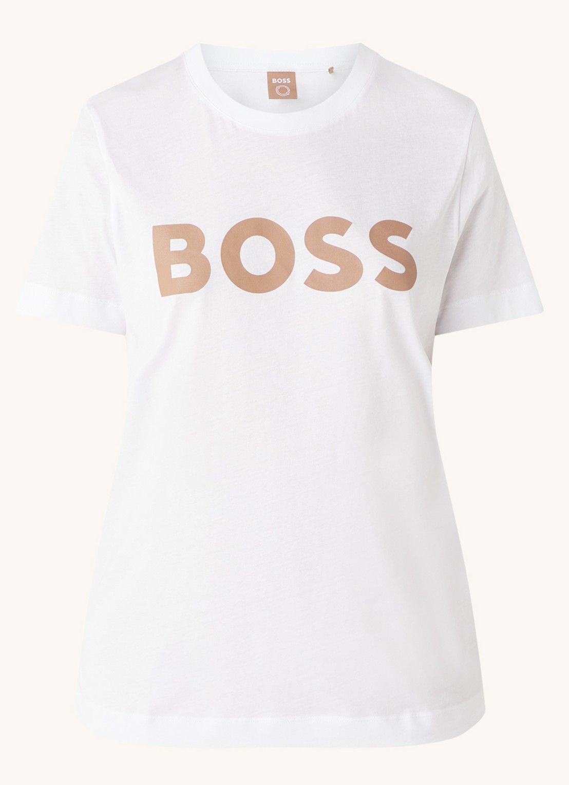 HUGO BOSS nte T-shirt met logoprint - voorkant 5 camel