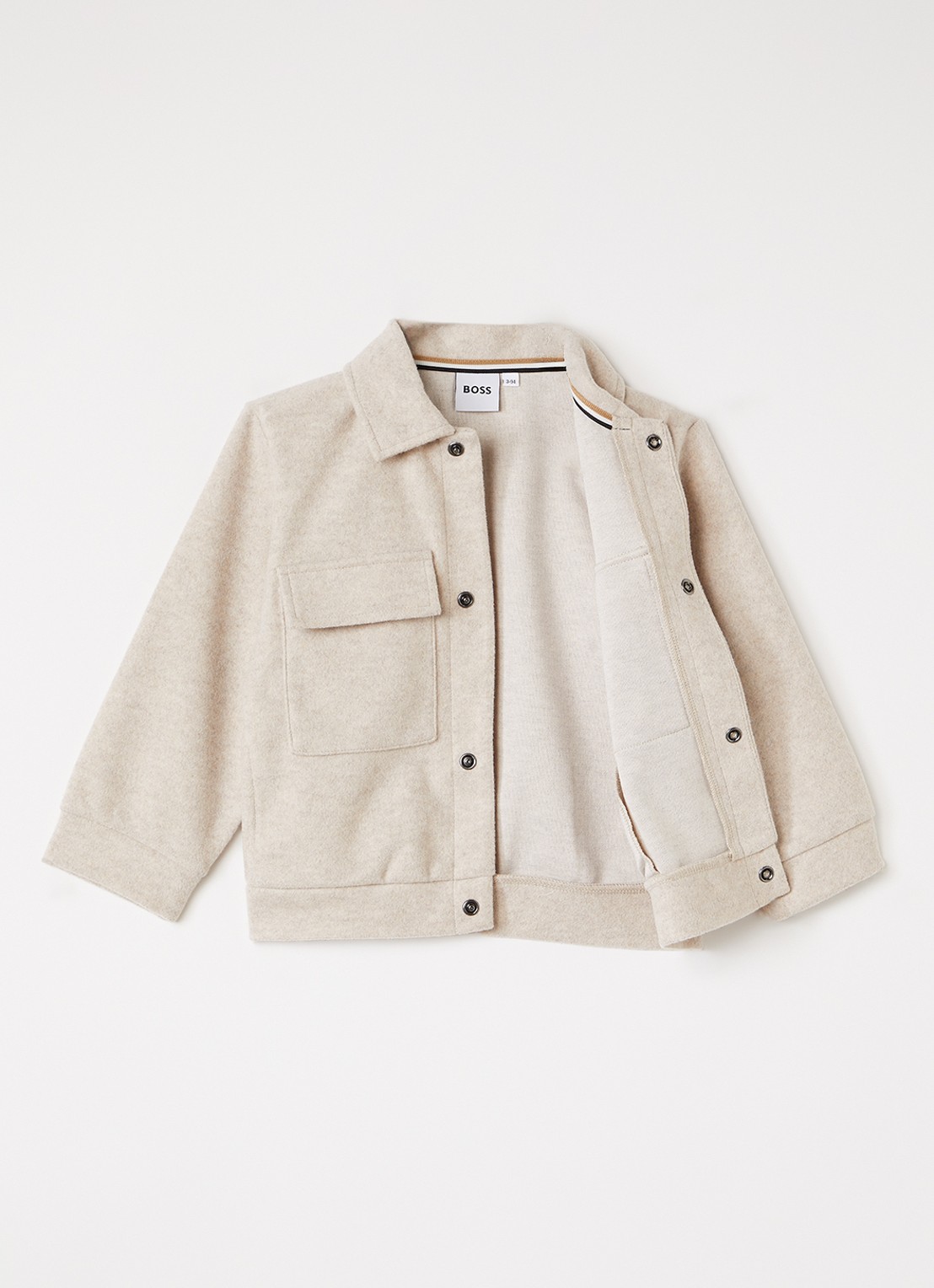 HUGO BOSS Overshirt in wolblend - voorkant 3 beige