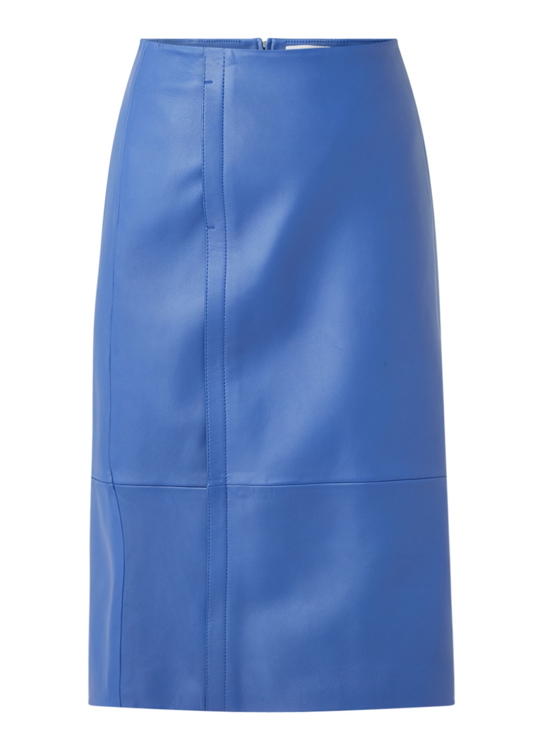 HUGO BOSS Sepassa midirok van leer met doorgestikte details - voorkant paars