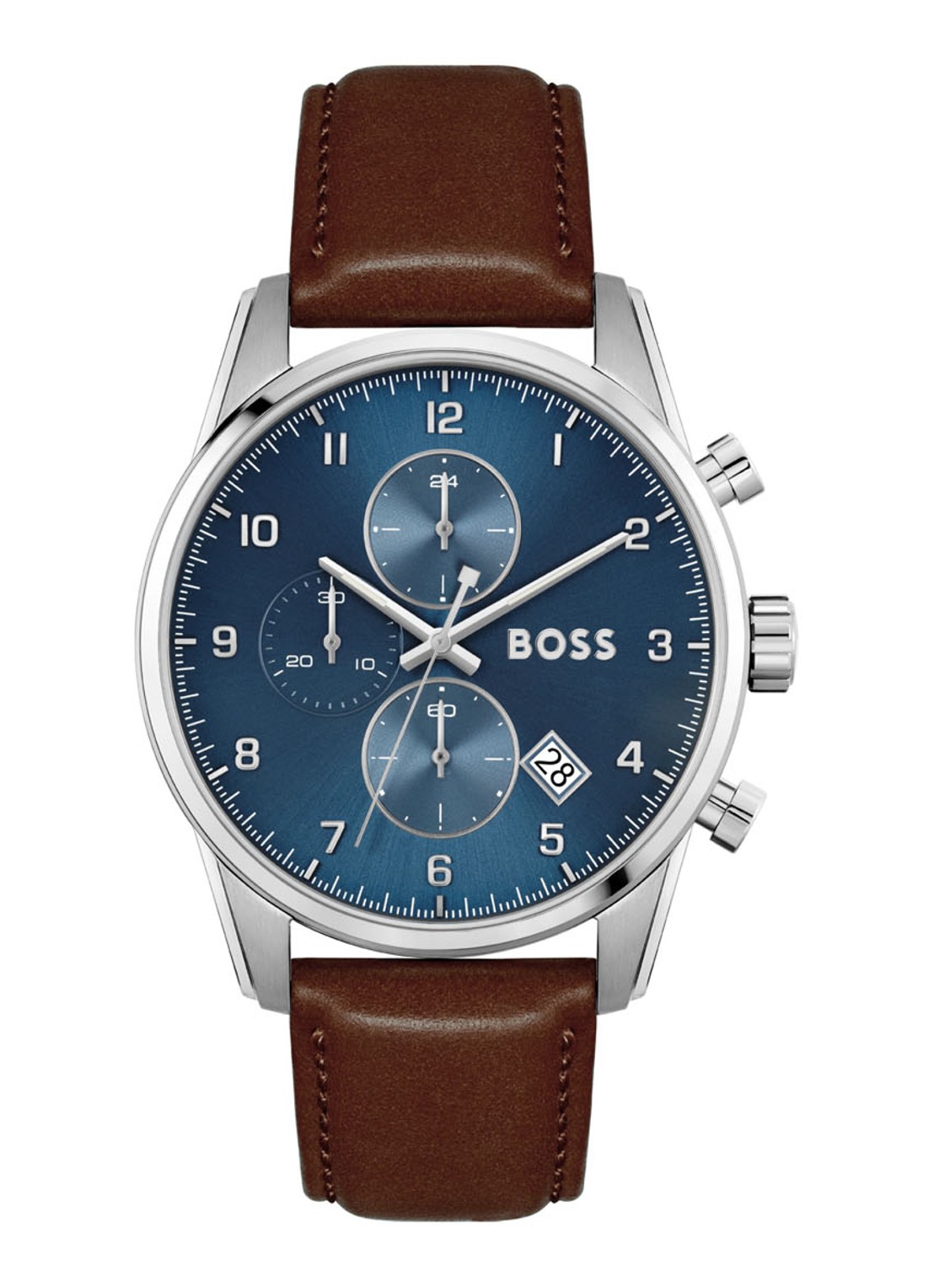 HUGO BOSS Skymaster horloge HB1513940 - voorkant zilver
