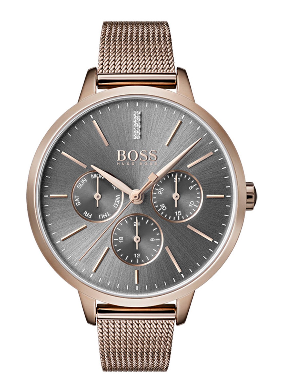 HUGO BOSS Symphony horloge HB1502424 - voorkant roségoud