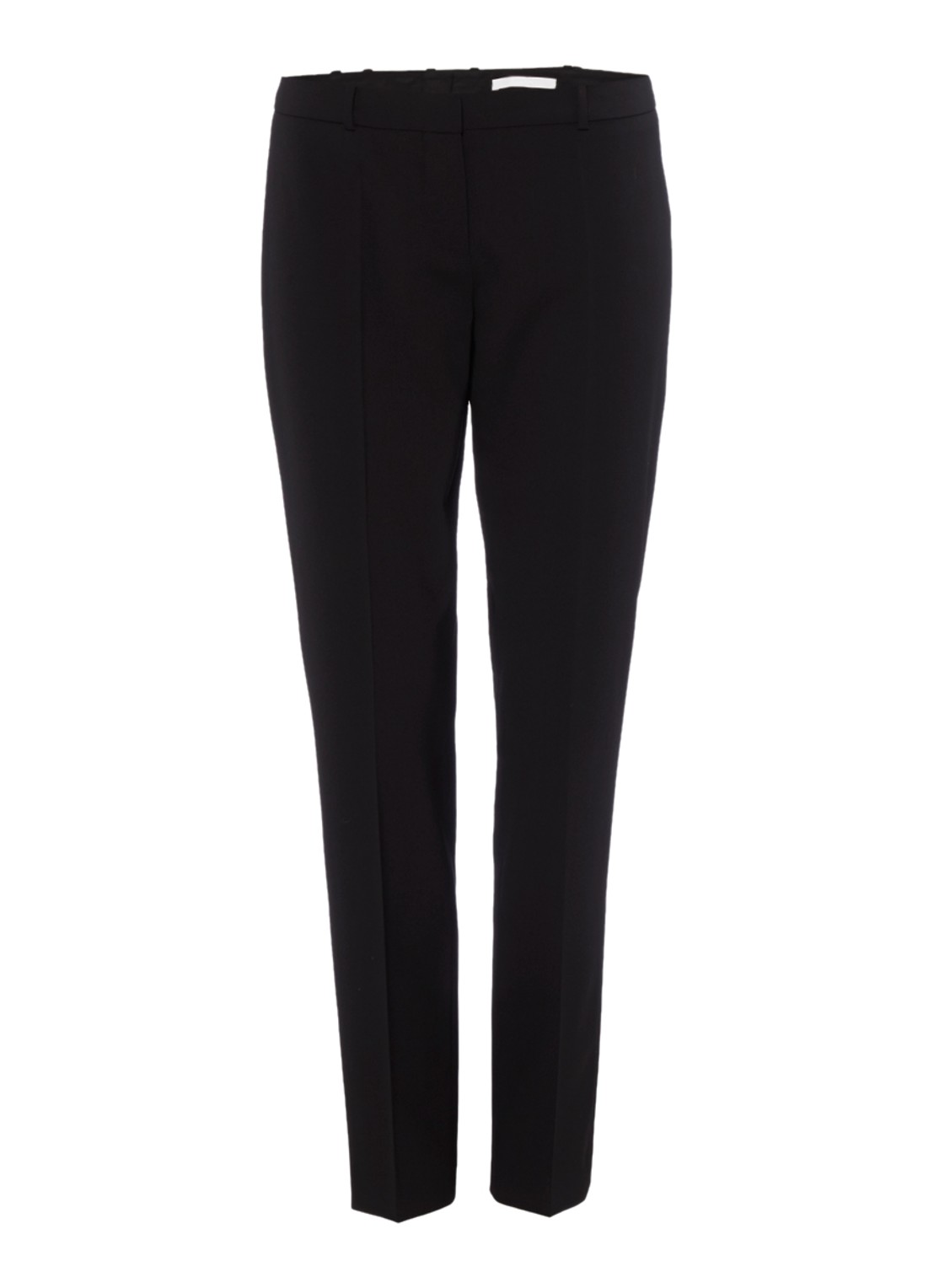 HUGO BOSS Tiluna mid waist slim fit cropped pantalon in wolblend - voorkant zwart