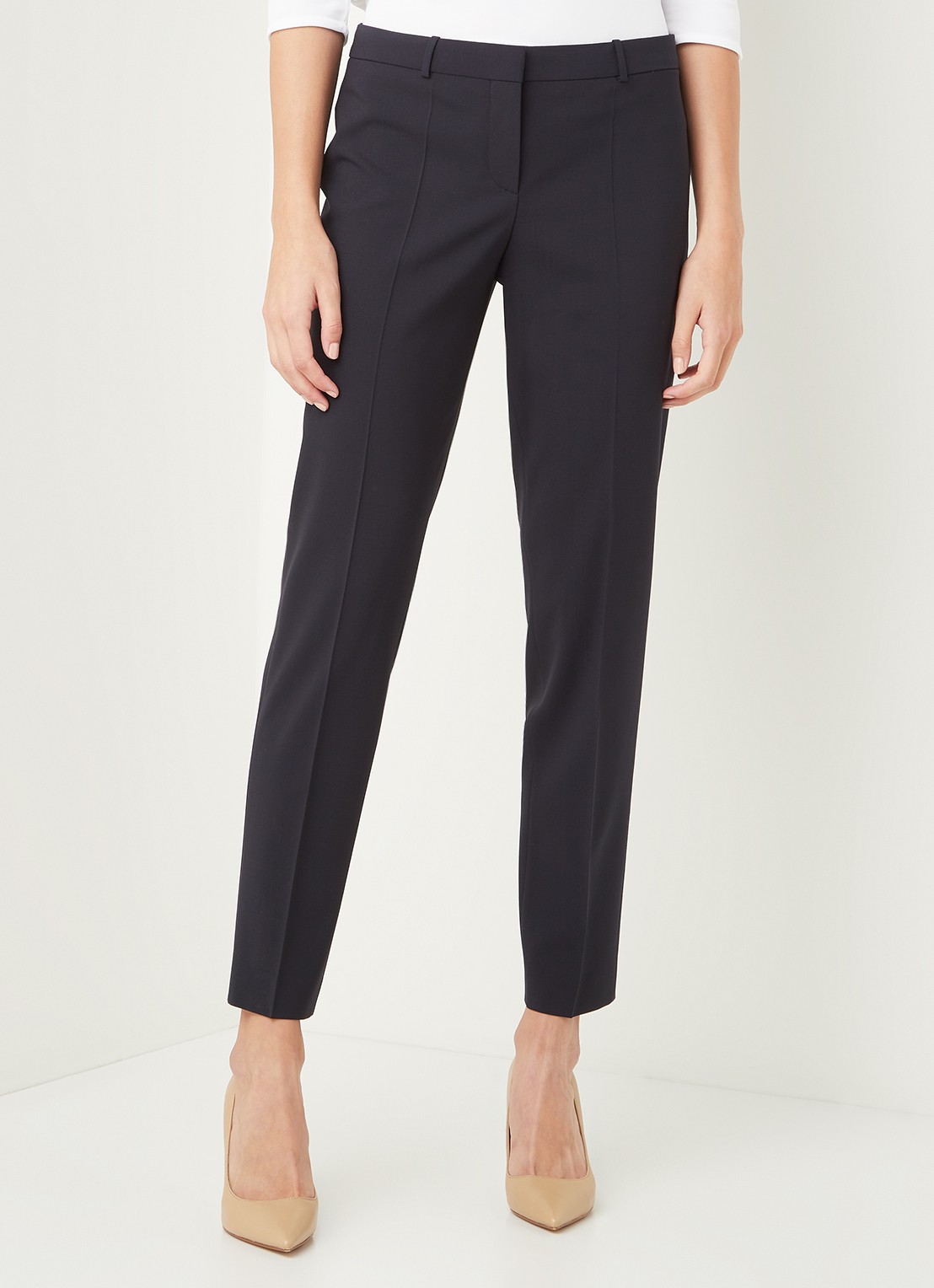 HUGO BOSS Tiluna mid waist slim fit cropped pantalon in wolblend - detail 3 undefined