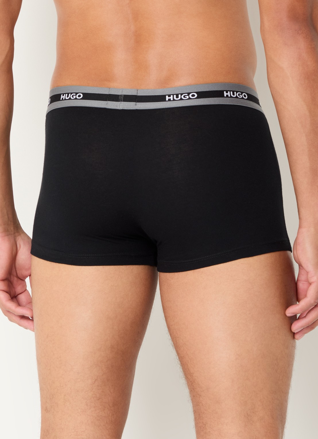 HUGO Boxershorts met logoband in 3-pack - achterkant 4 zwart