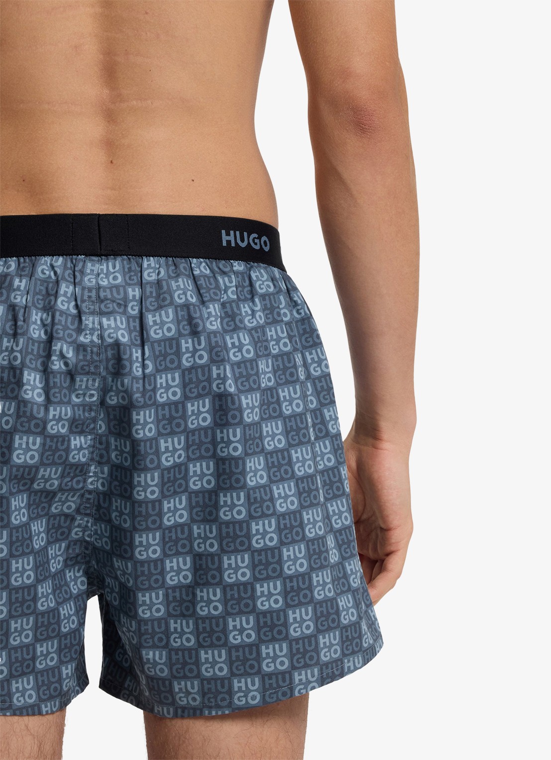 HUGO Boxershorts met logoband in 3-pack - detail 3 blauwgrijs